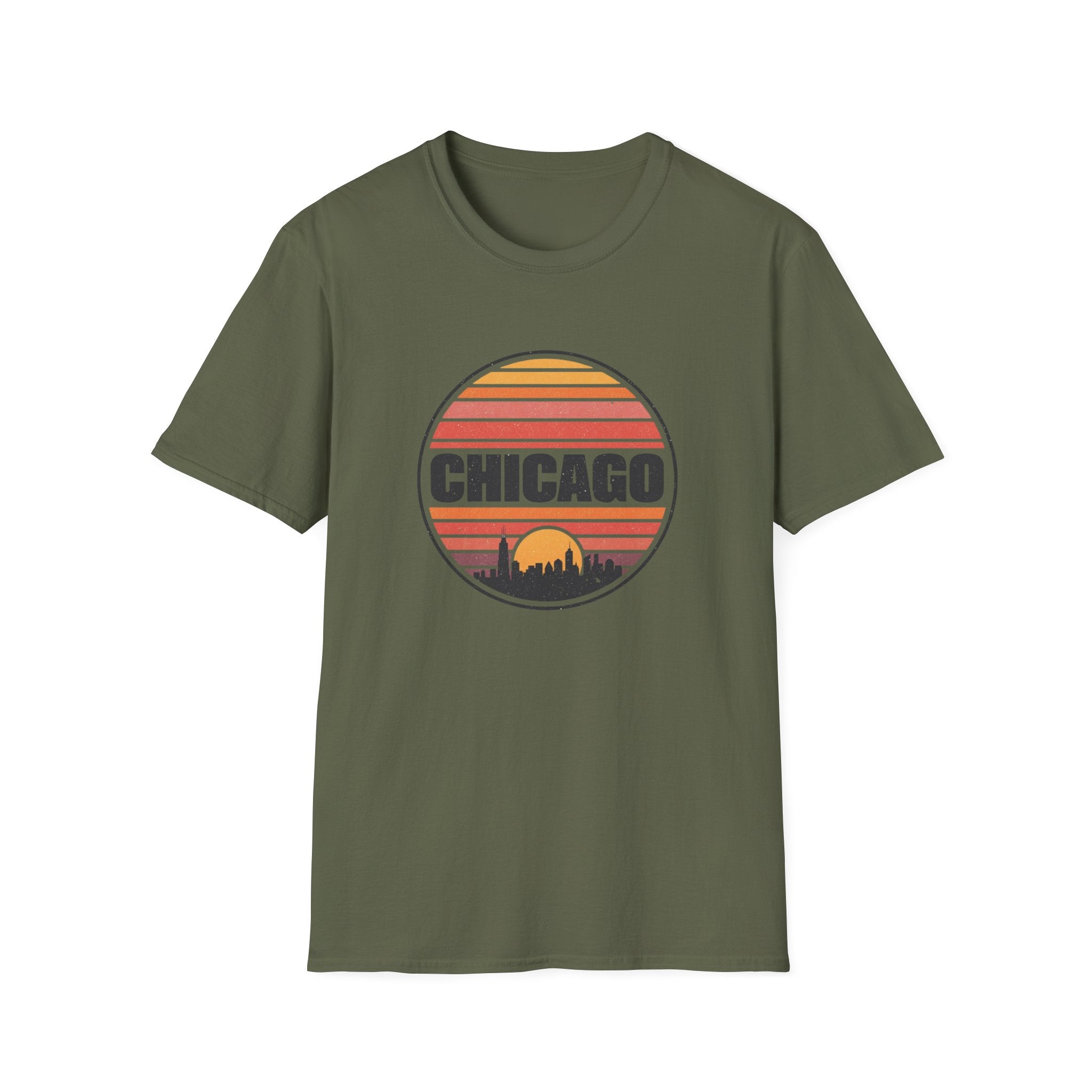 Chicago Vintage Sunset T-Shirt — Retro City Skyline Tee