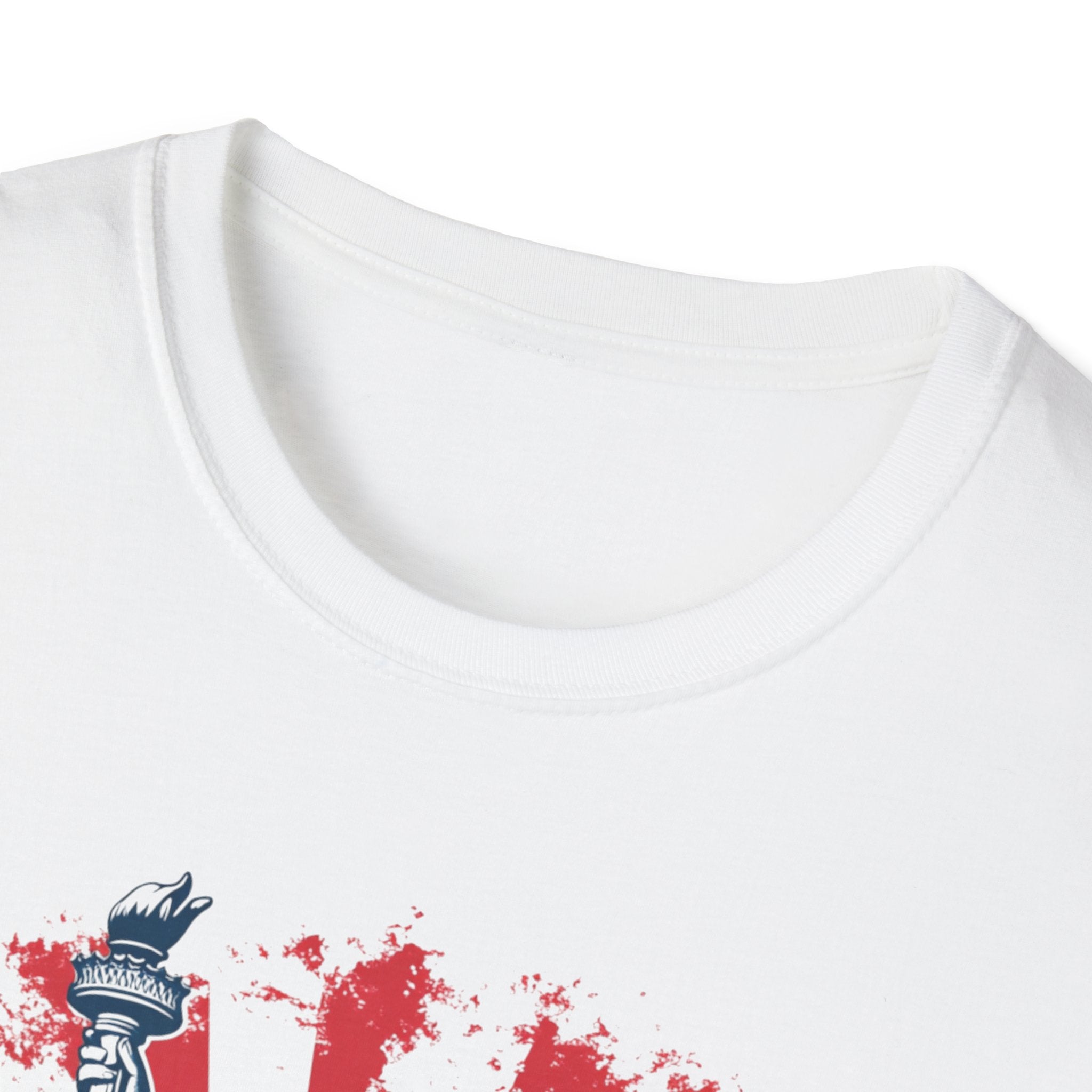 Statue of Liberty New York T-Shirt | City Skyline, Red Rays Graphic