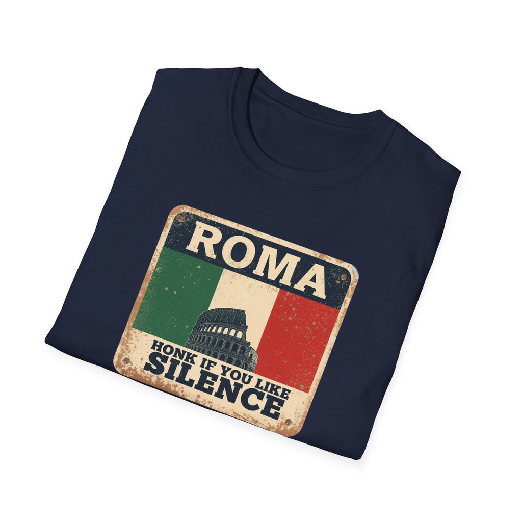 Roma Vintage Italy T-Shirt — "Honk If You Like Silence" Retro Rome Tee
