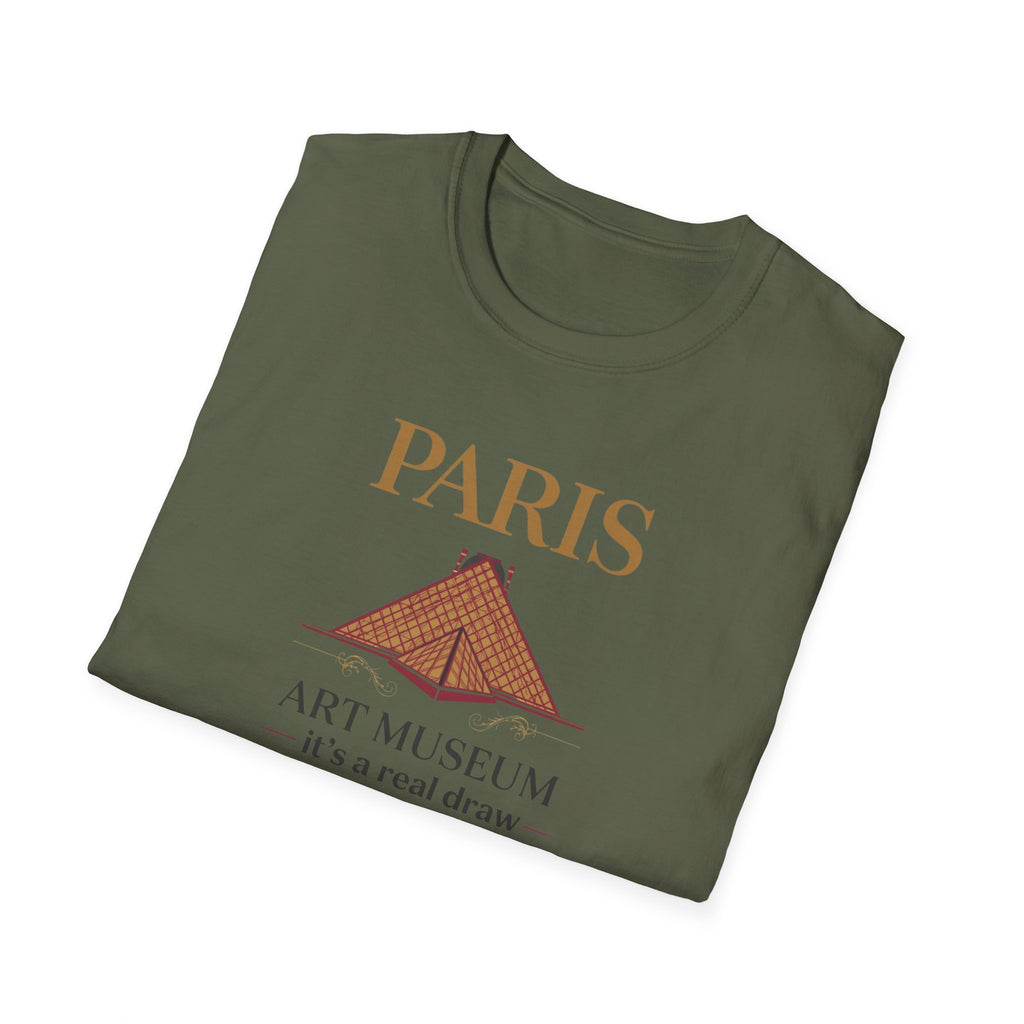 Paris Art Museum T-Shirt – 'It's a Real Draw' Louvre Pyramid Graphic Tee