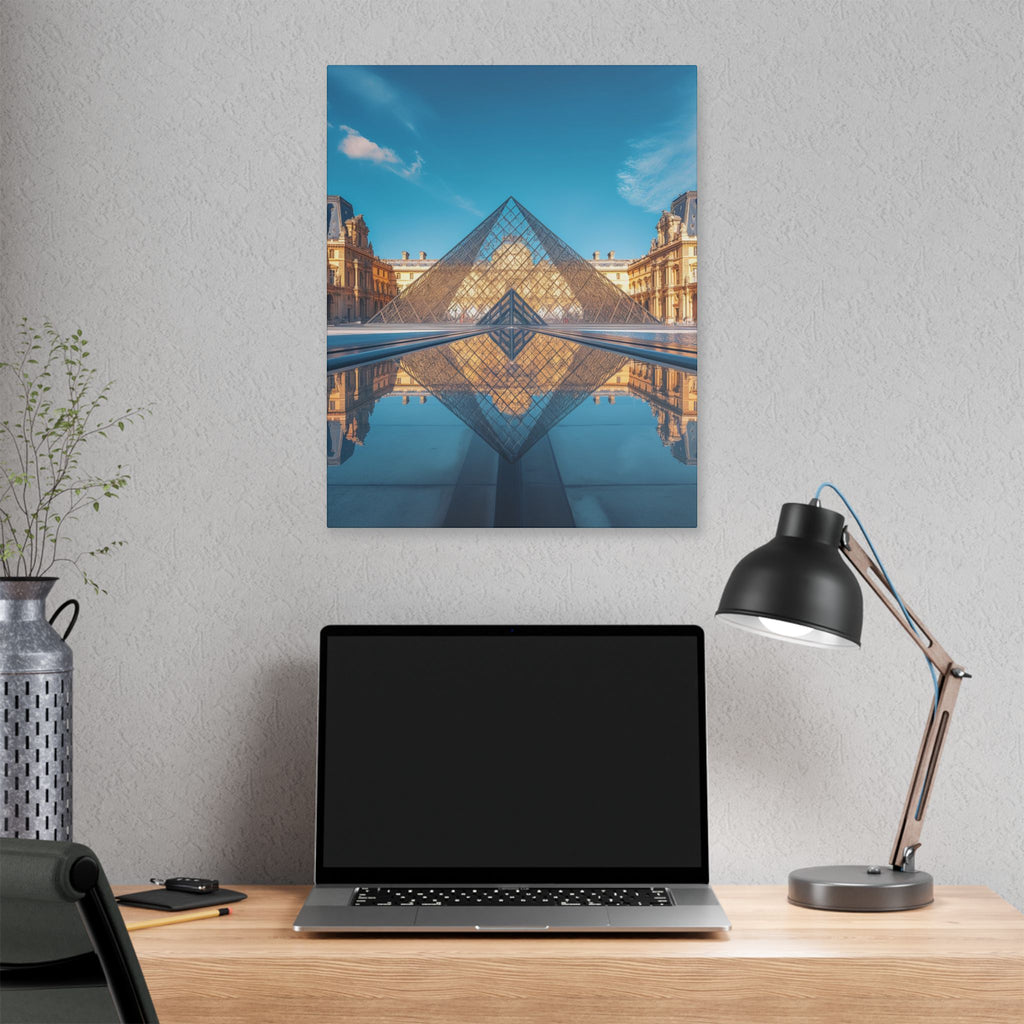 Louvre Glass Pyramid Canvas Print — Paris Travel Wall Art