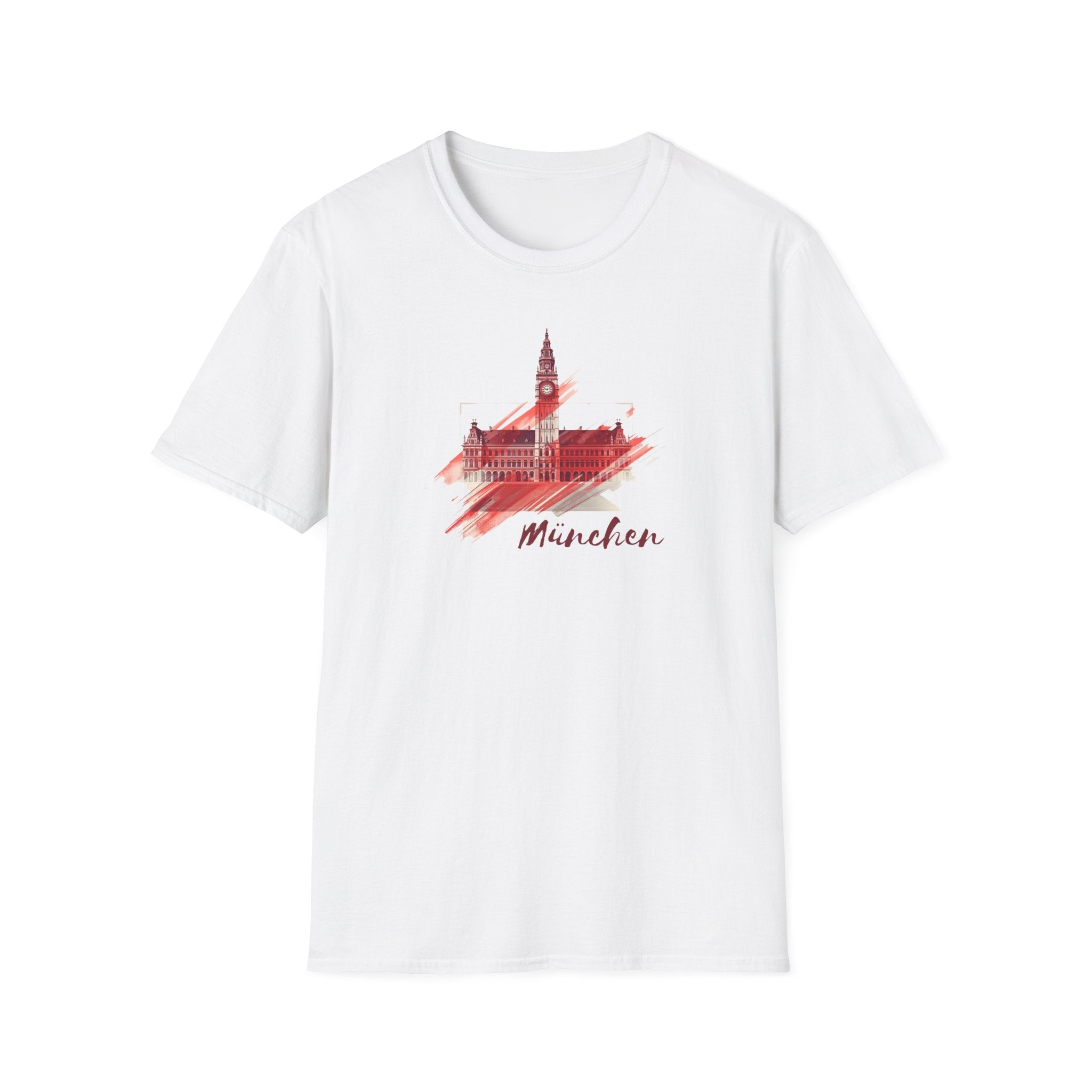 Munchen skyline brushstroke T-Shirt | Munich cityscape souvenir