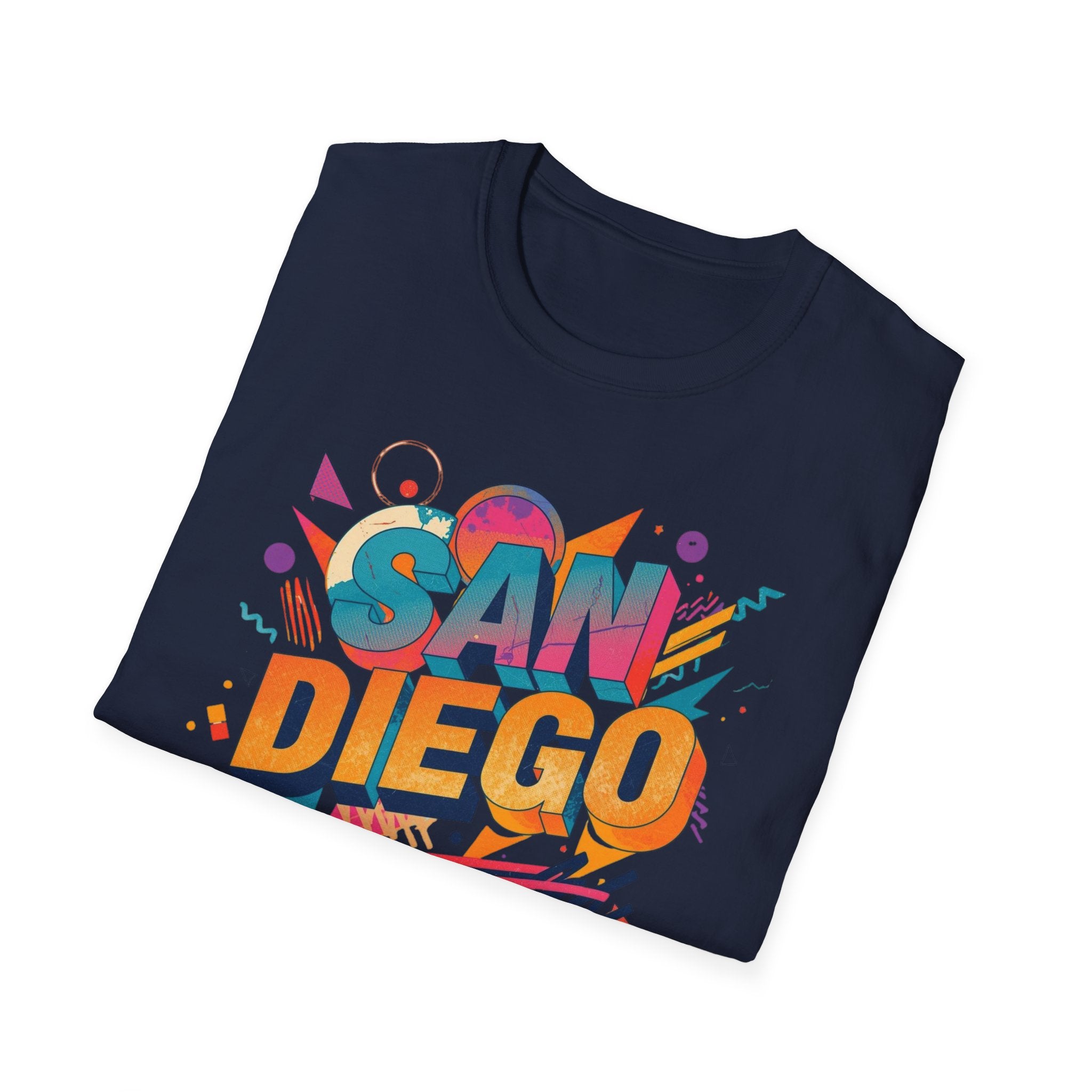San Diego Retro Graphic T‑Shirt — Colorful 80s Style City Tee