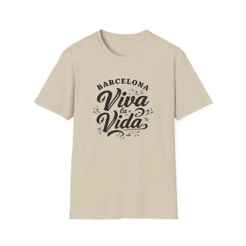 Barcelona Viva la Vida T-Shirt | Spanish Phrase Typography Tee