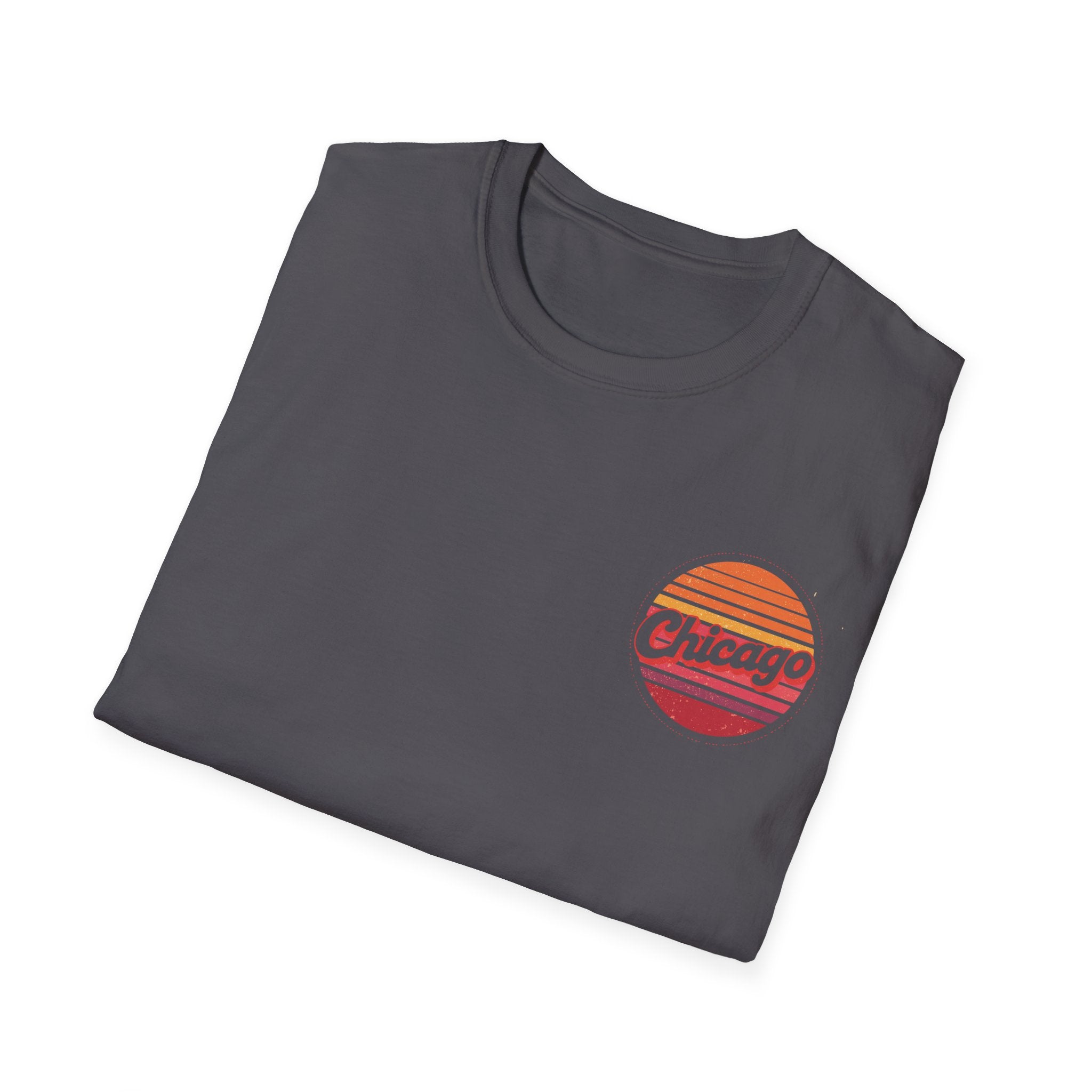 Chicago Retro Sunset T-Shirt | Vintage City Logo Tee