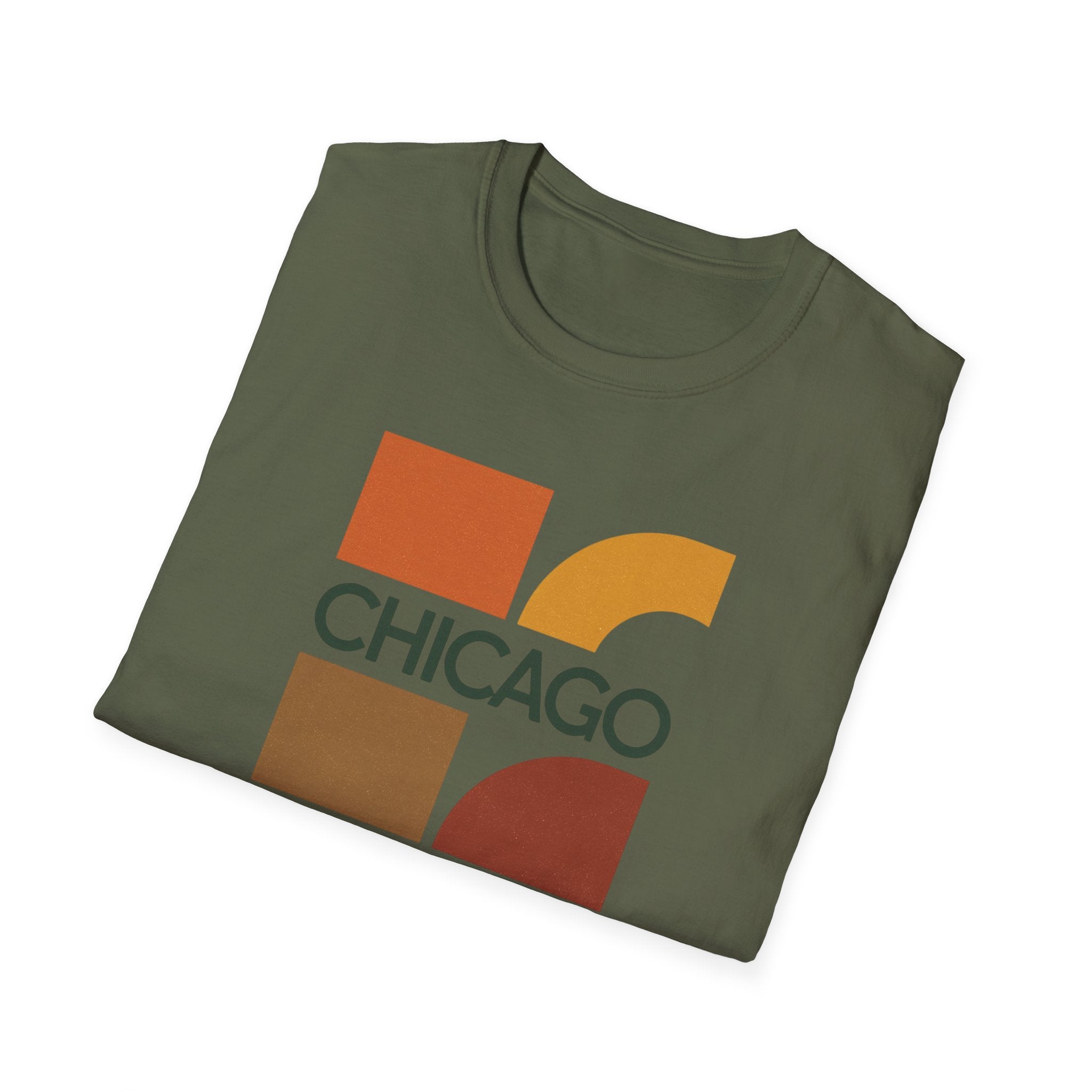 Retro Chicago Square Logo T-Shirt | Mid-Century City Design