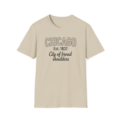 Chicago "City of Broad Shoulders" T-Shirt — Est. 1837 Vintage City Tee