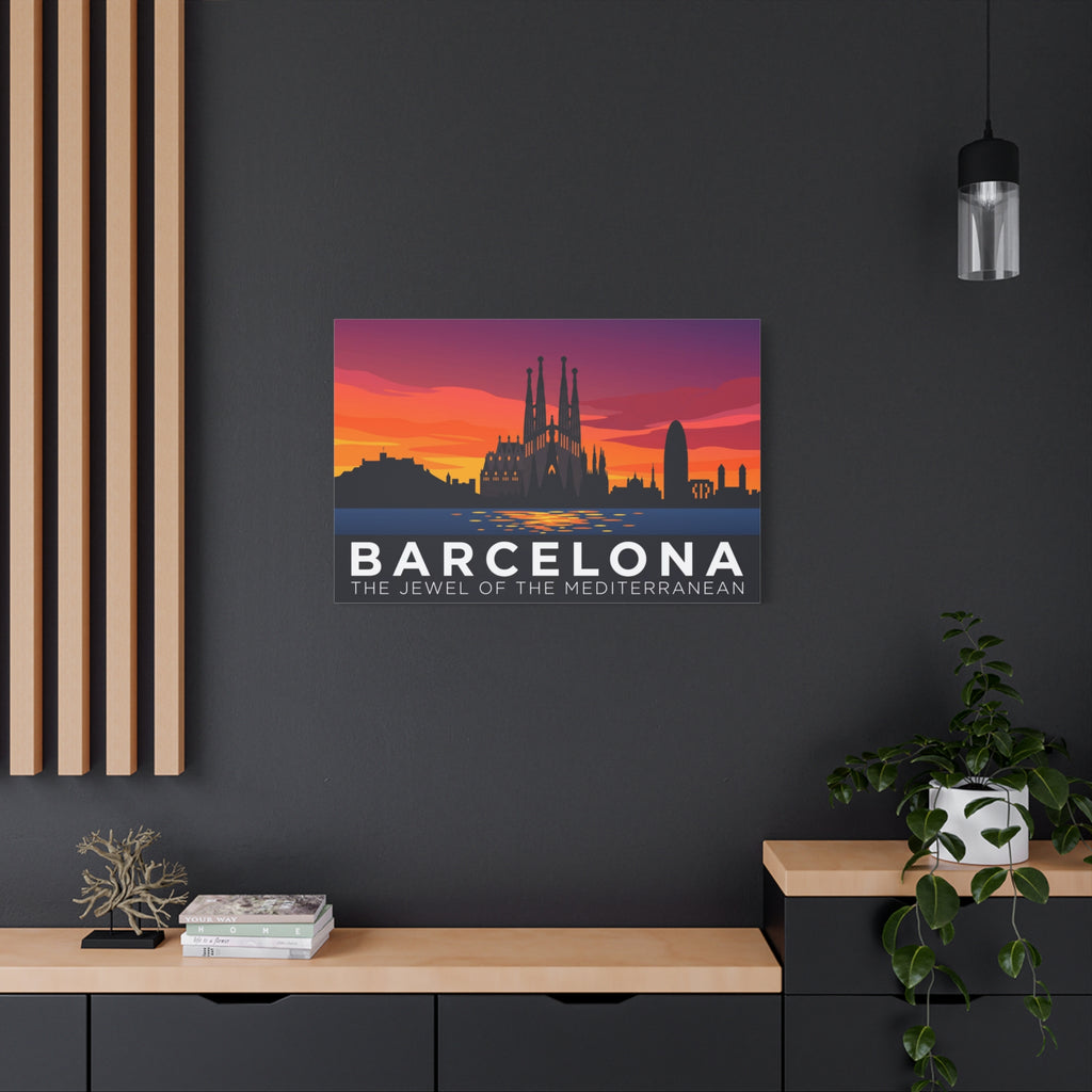 Barcelona Sunset Canvas Print — The Jewel of the Mediterranean