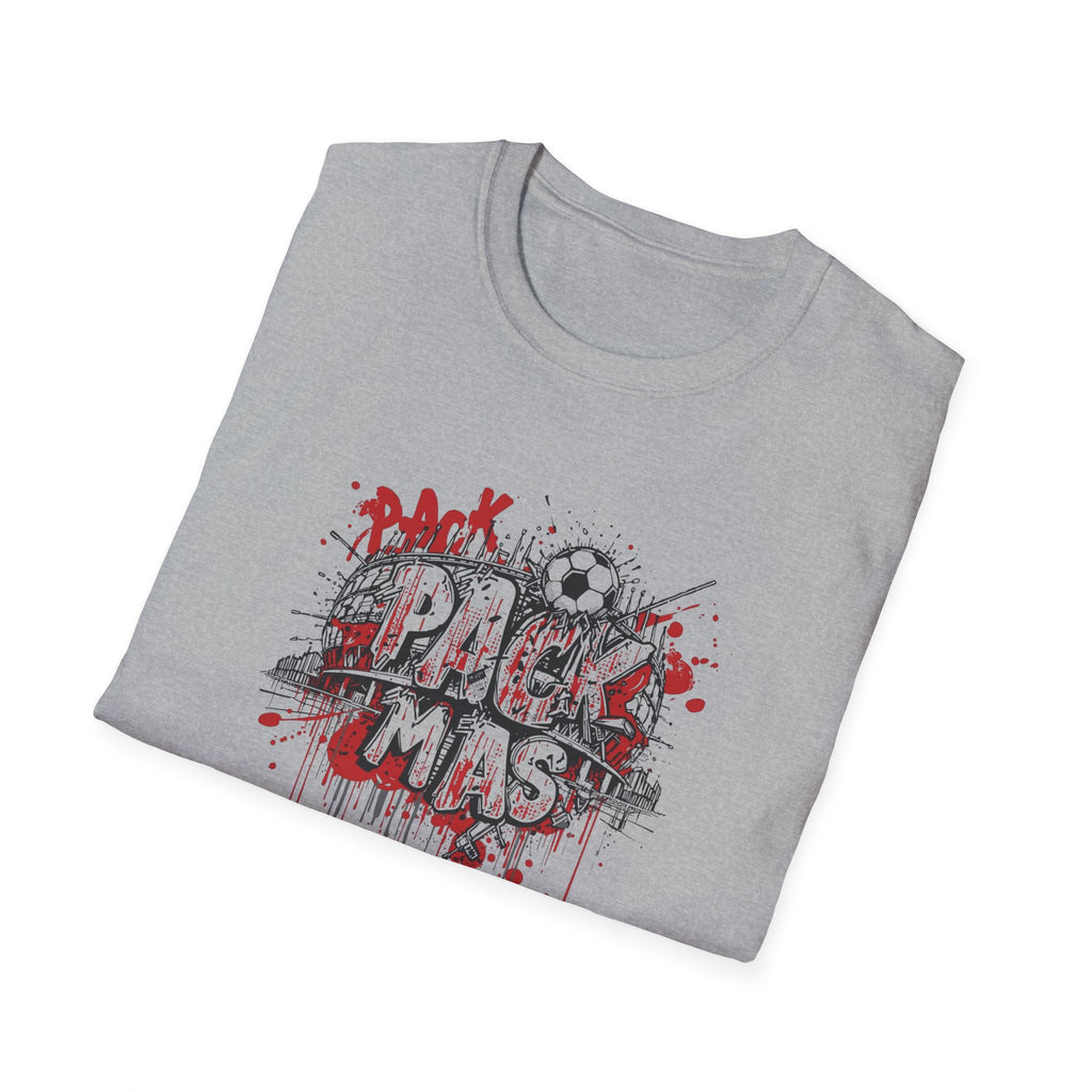 Pack Mas T-Shirt | Skull Mask Illustration, Horror Dripping Text