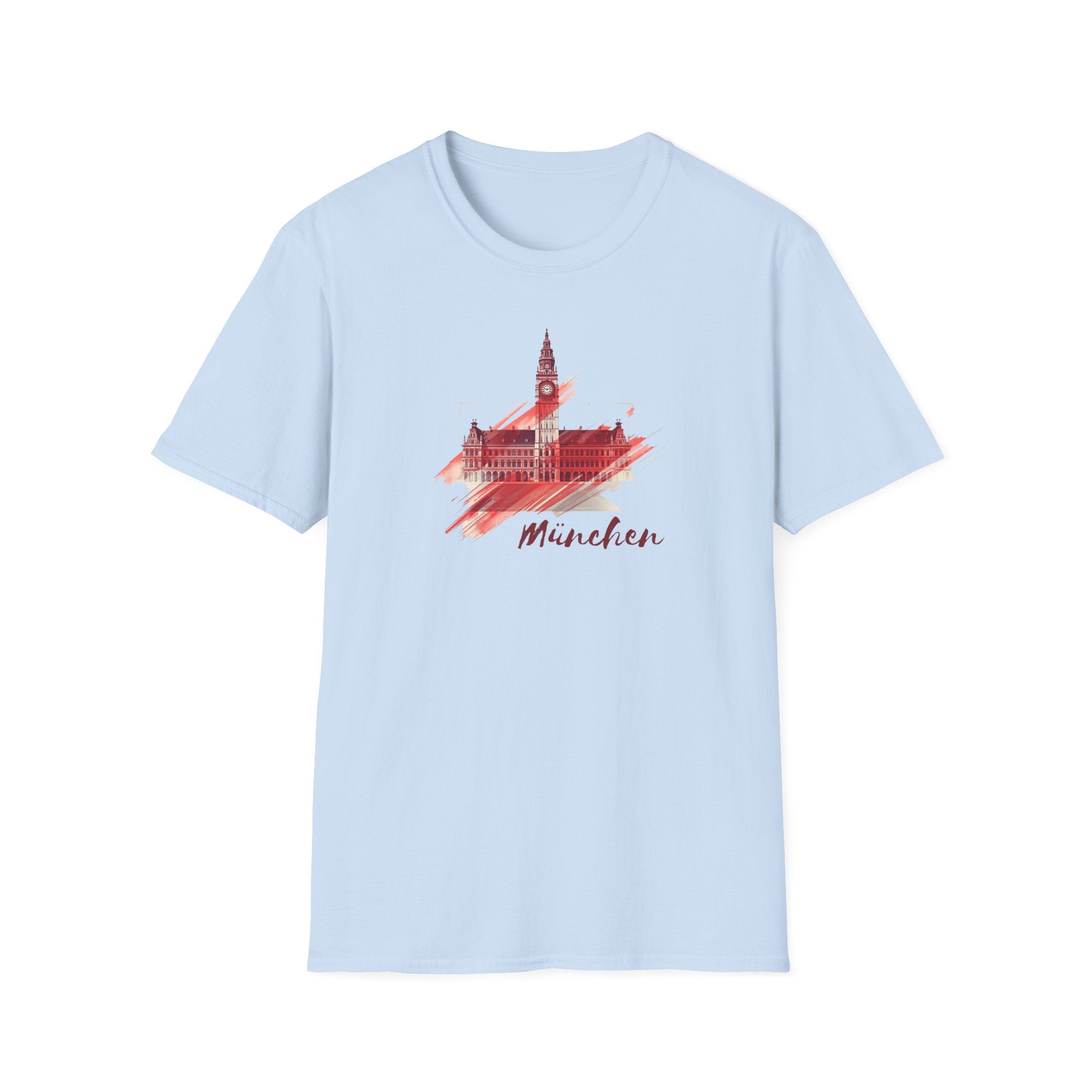 Munchen skyline brushstroke T-Shirt | Munich cityscape souvenir