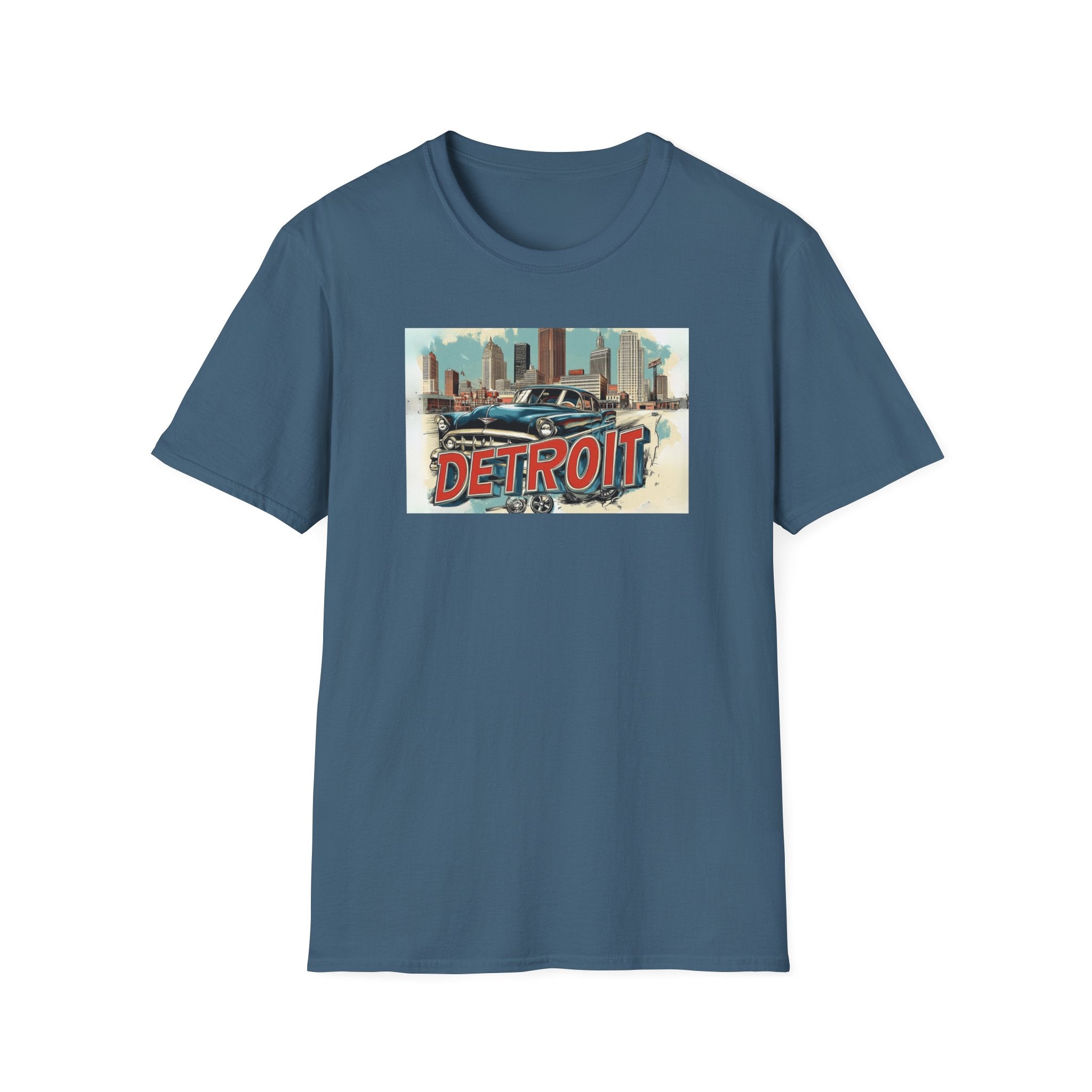Detroit Classic Car Tee | Detroit skyline vintage graphic T-Shirt