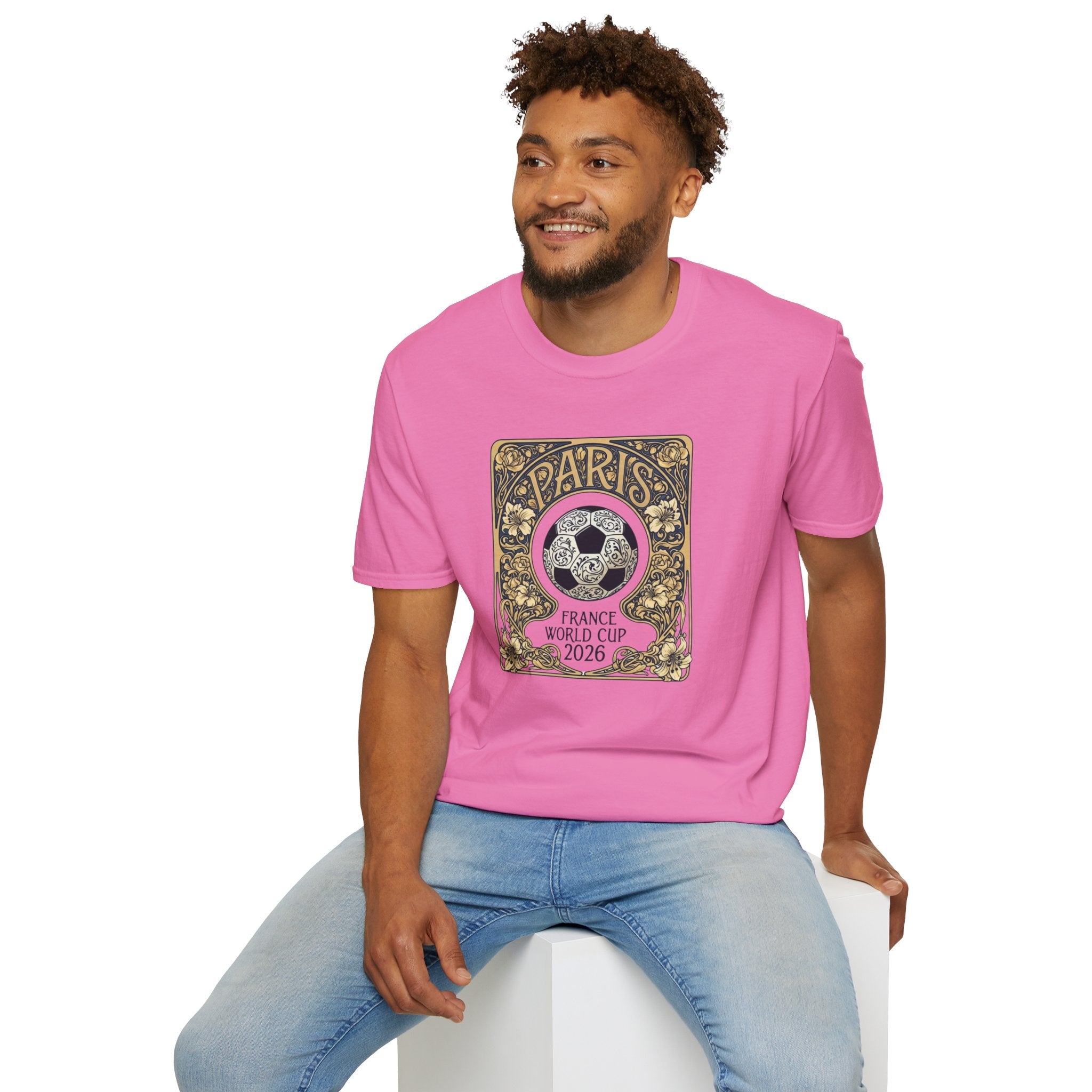 Paris 2026 World Cup Soccer T-Shirt — Retro Floral Football Design