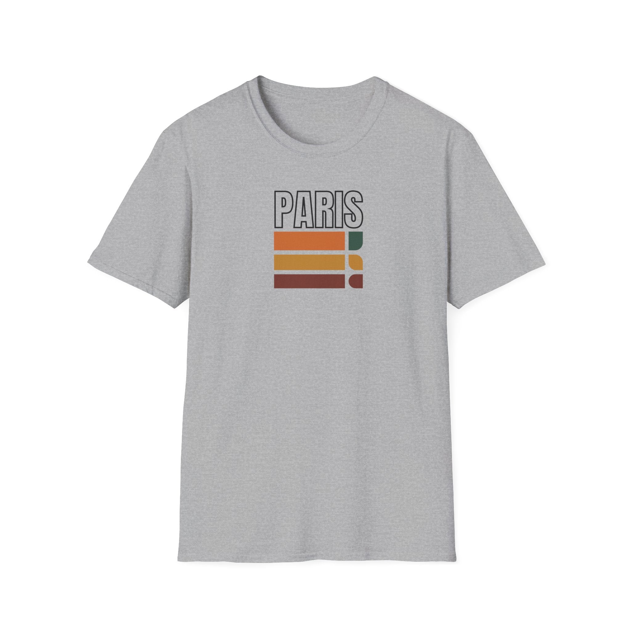 Paris Retro Stripes T-Shirt | Vintage Skyline Bars, Minimal Graphic