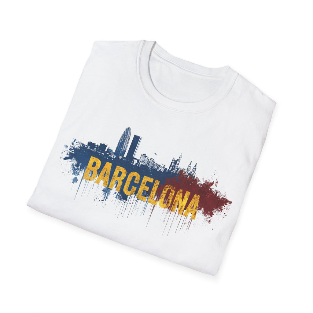 Barcelona skyline paint splash T-Shirt | Spanish city travel tee
