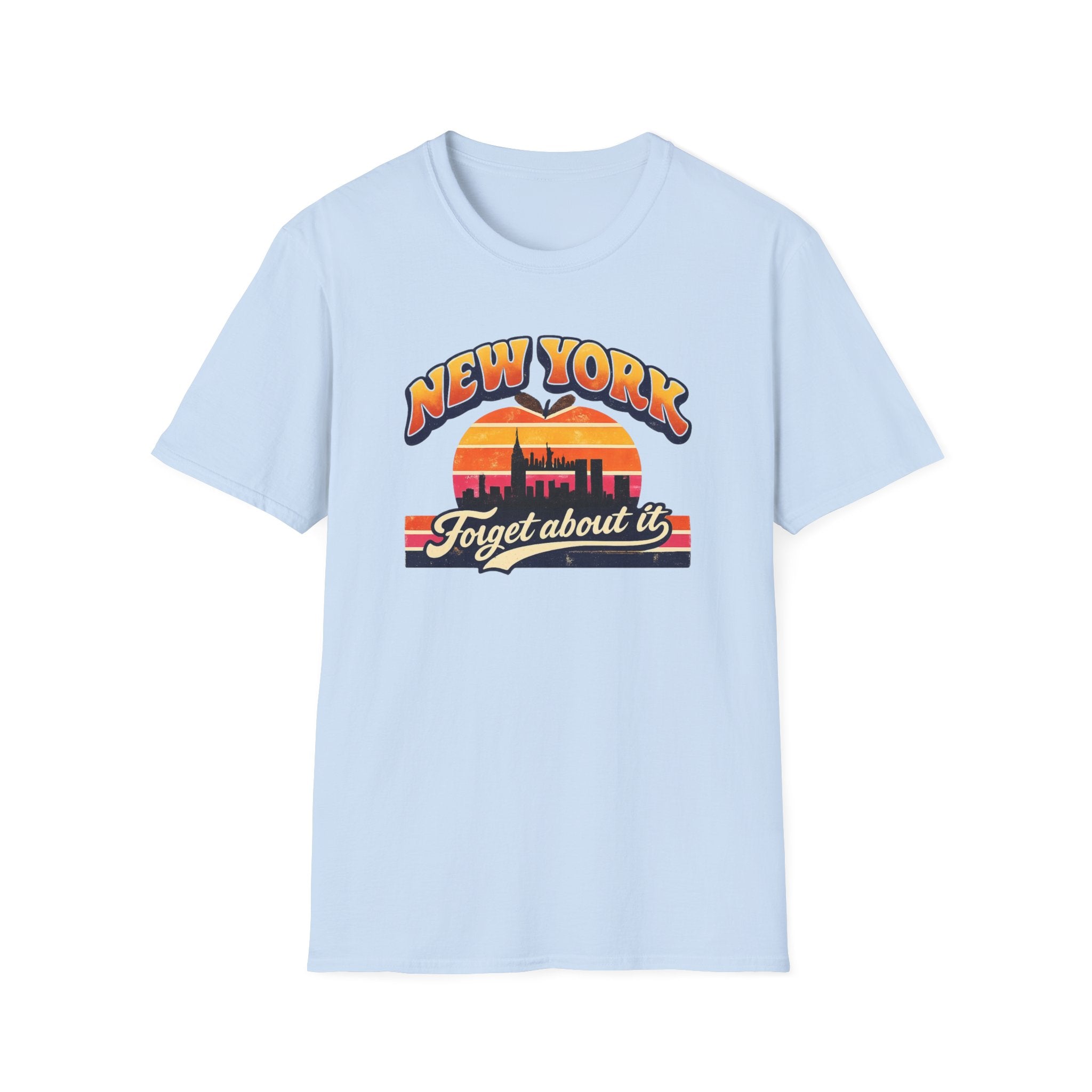 New York "Forget About It" Retro Sunset T-Shirt