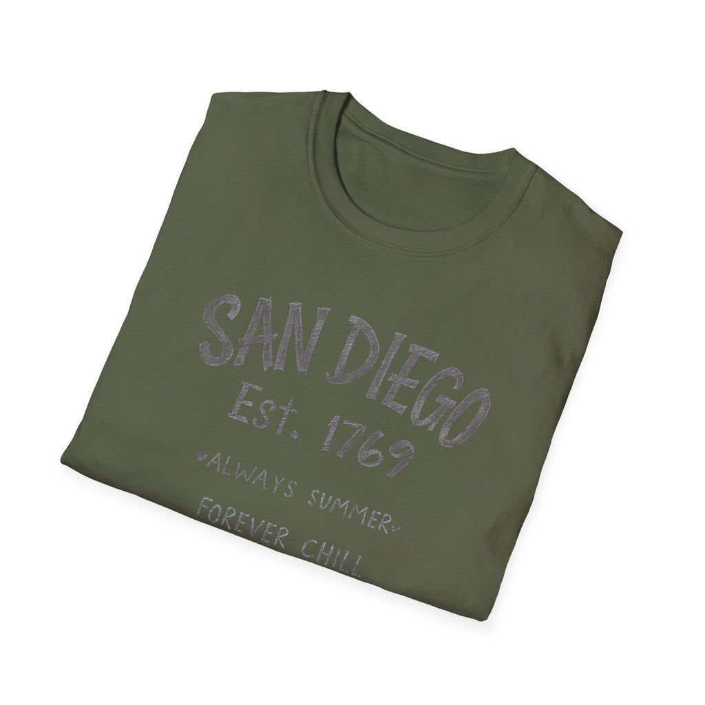 San Diego T-Shirt - "Always Summer, Forever Chill" Casual Beach Tee