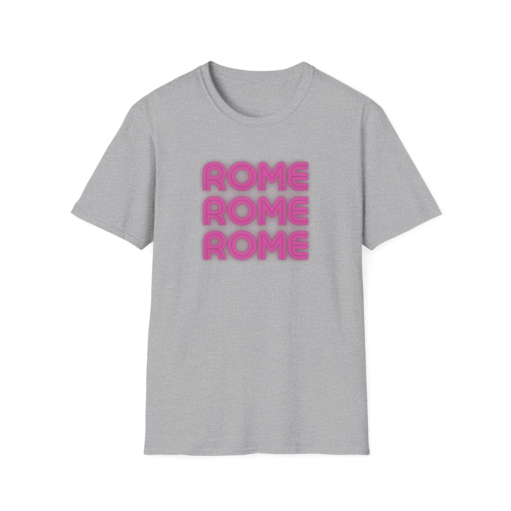 Rome Rome Rome T-Shirt | Pink Retro Text Tee