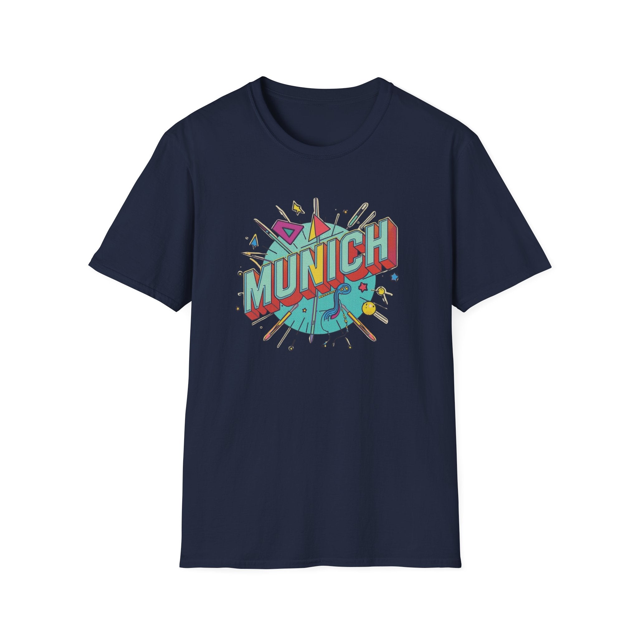 Munich Retro Graphic T-Shirt — Colorful Vintage City Design