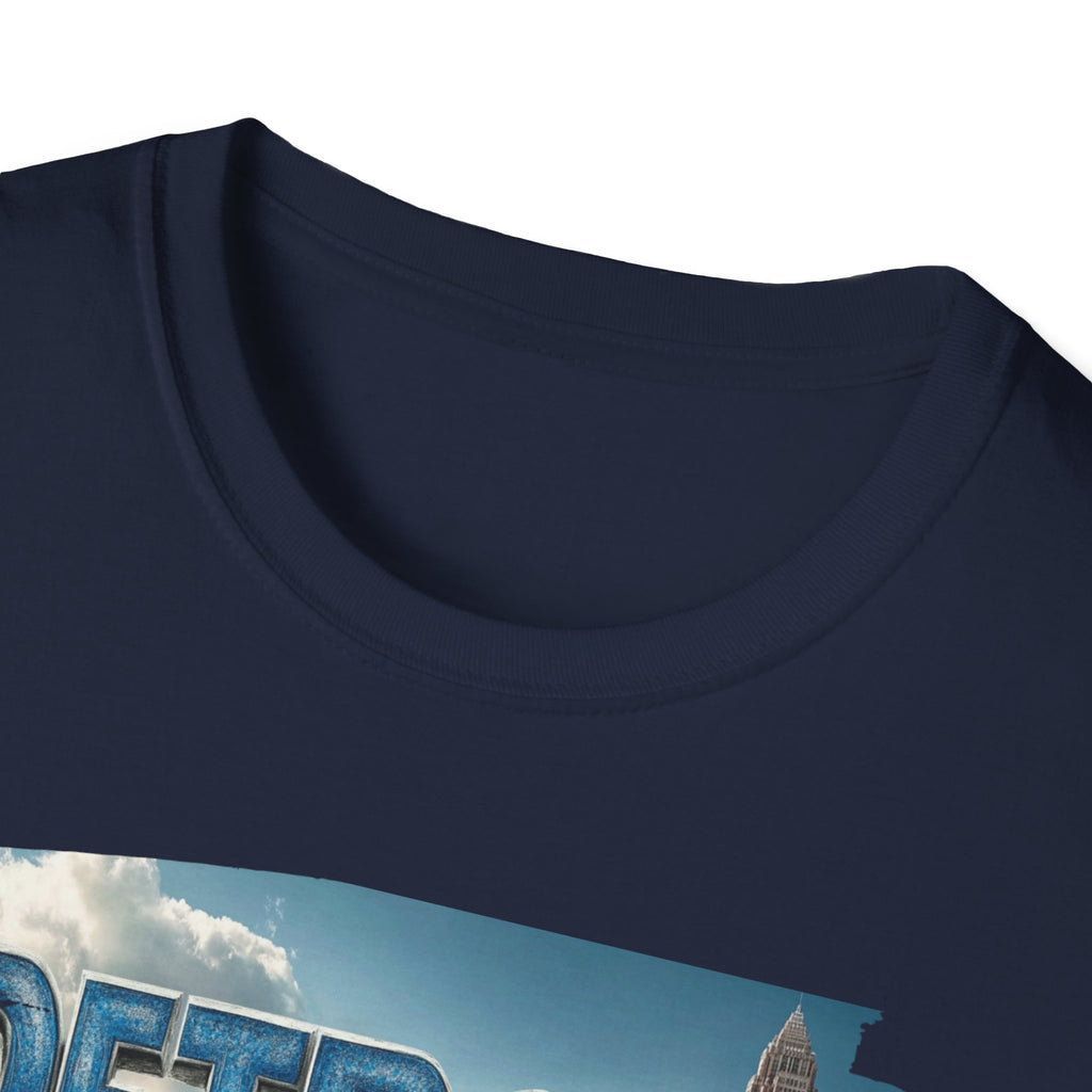 Detroit city skyline brushstroke T-Shirt | Motor City typography