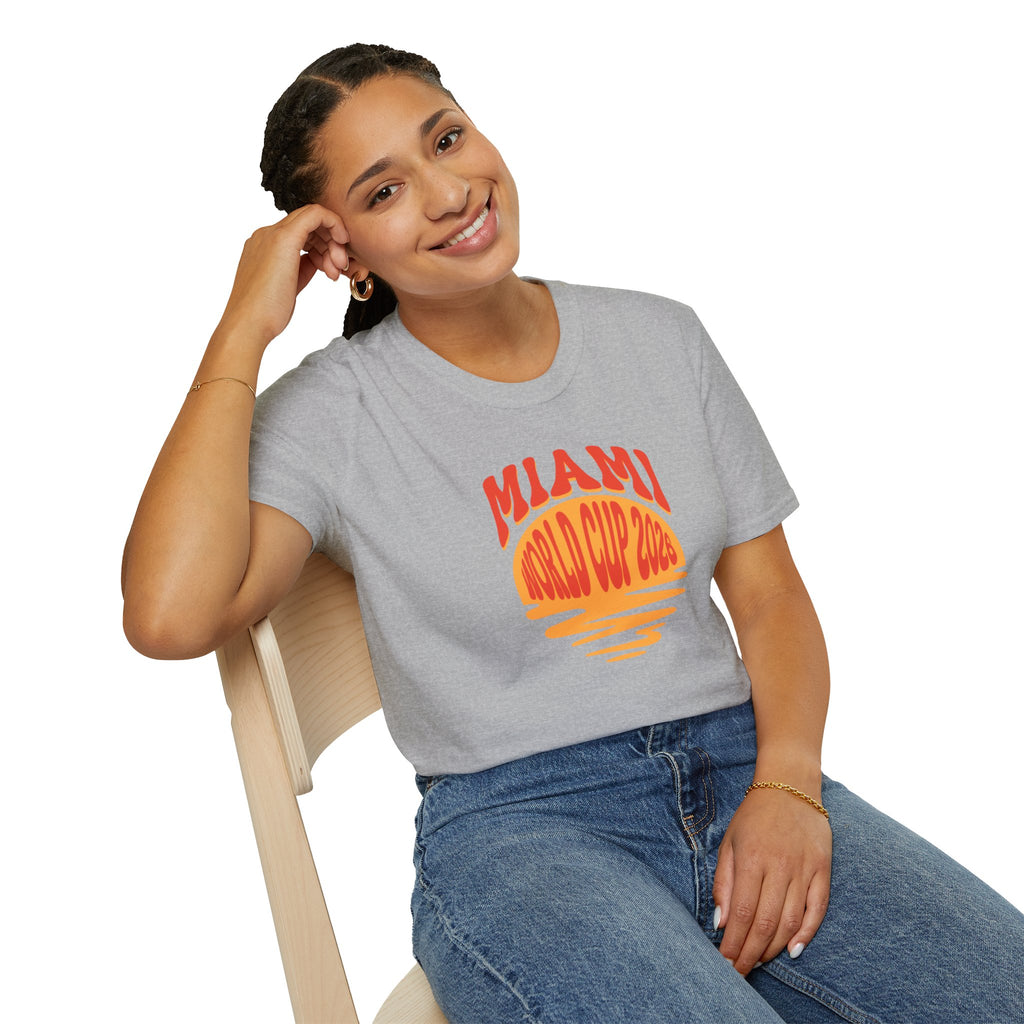Miami World Cup 2026 T-Shirt – Retro Sunset Soccer Tee