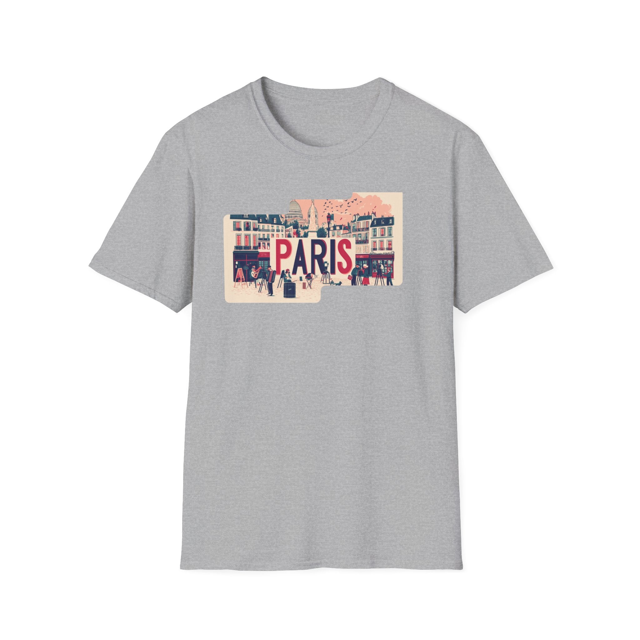 Paris Cityscape T-Shirt | Vintage French Street Illustration