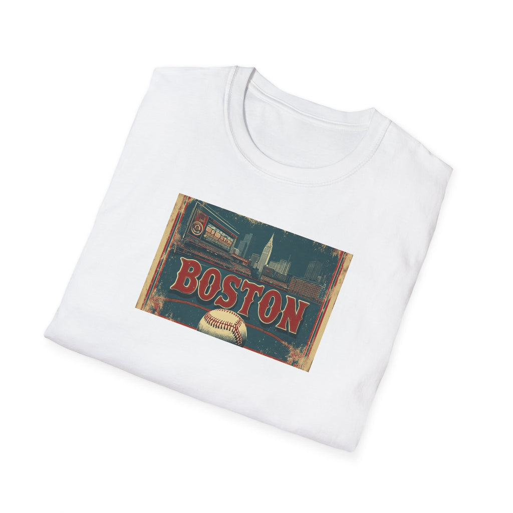 Boston Vintage Baseball T-Shirt | City Skyline, Retro Sports Design