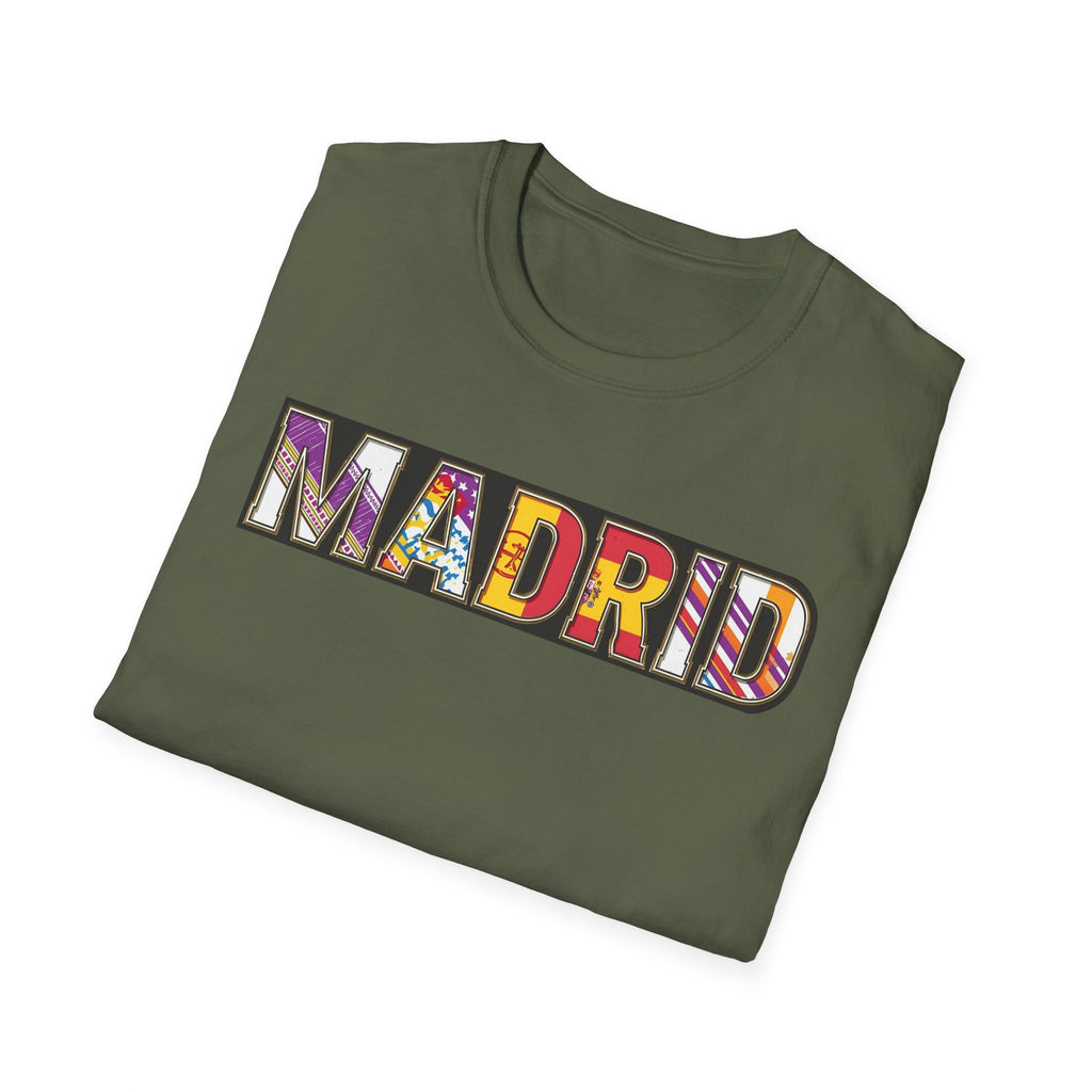 Madrid Colorful Lettering T-Shirt | City Typography Travel Shirt