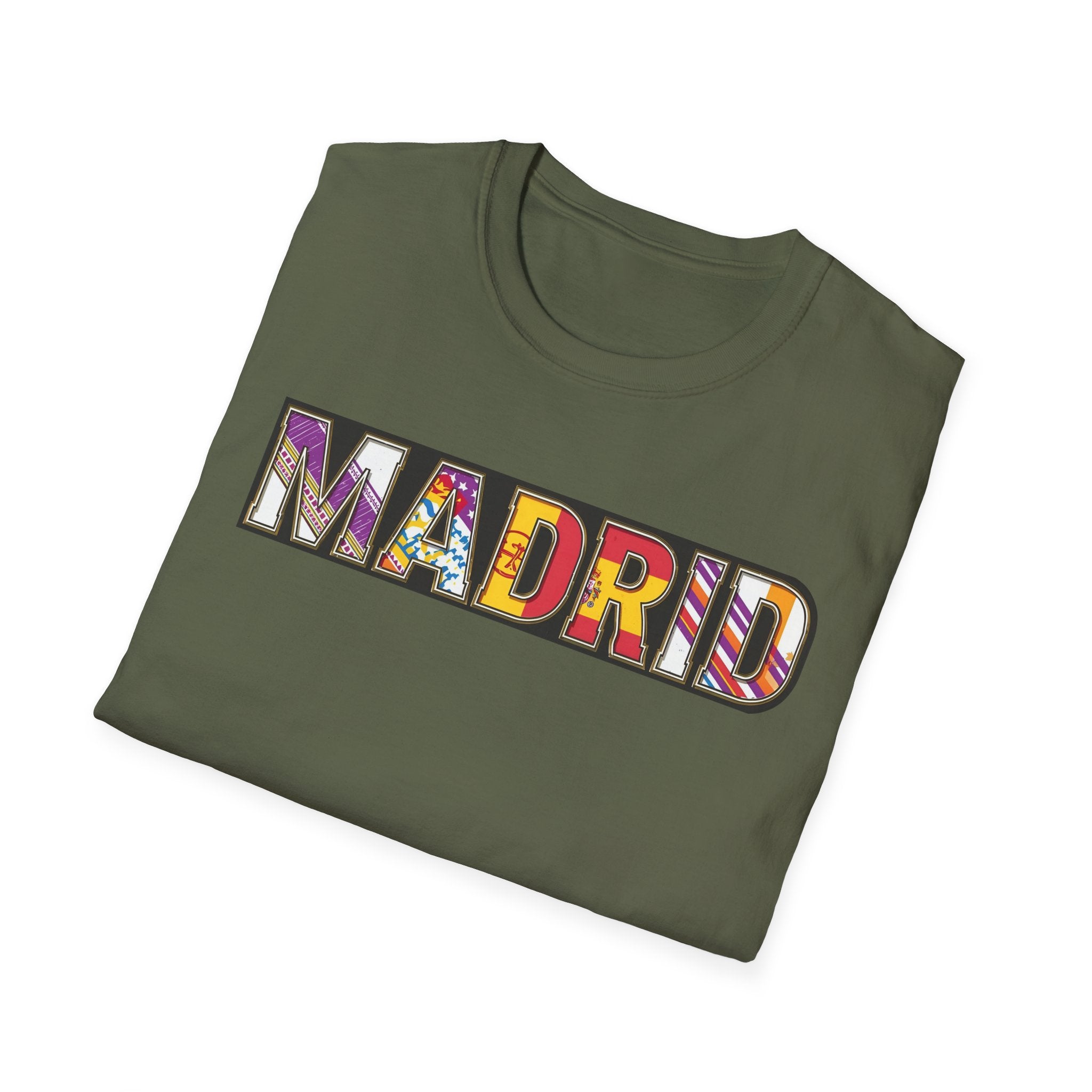 Madrid Colorful Lettering T-Shirt | City Typography Travel Shirt