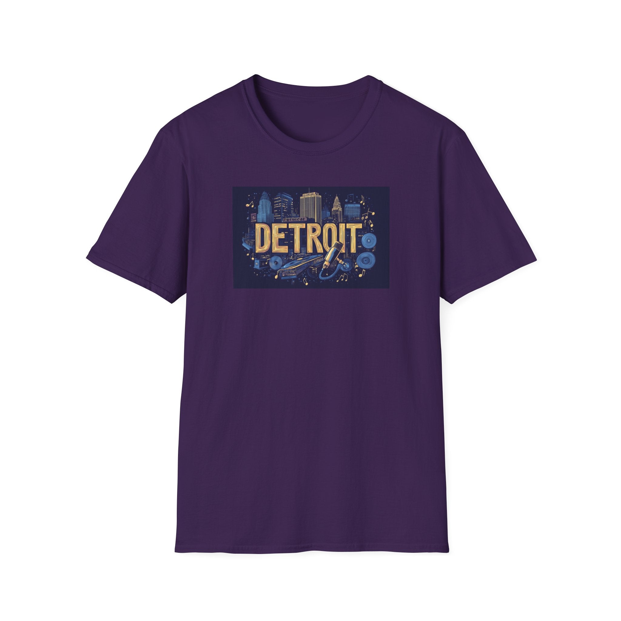 Detroit Skyline Graphic T-Shirt | Retro City Map, Motor City Typography
