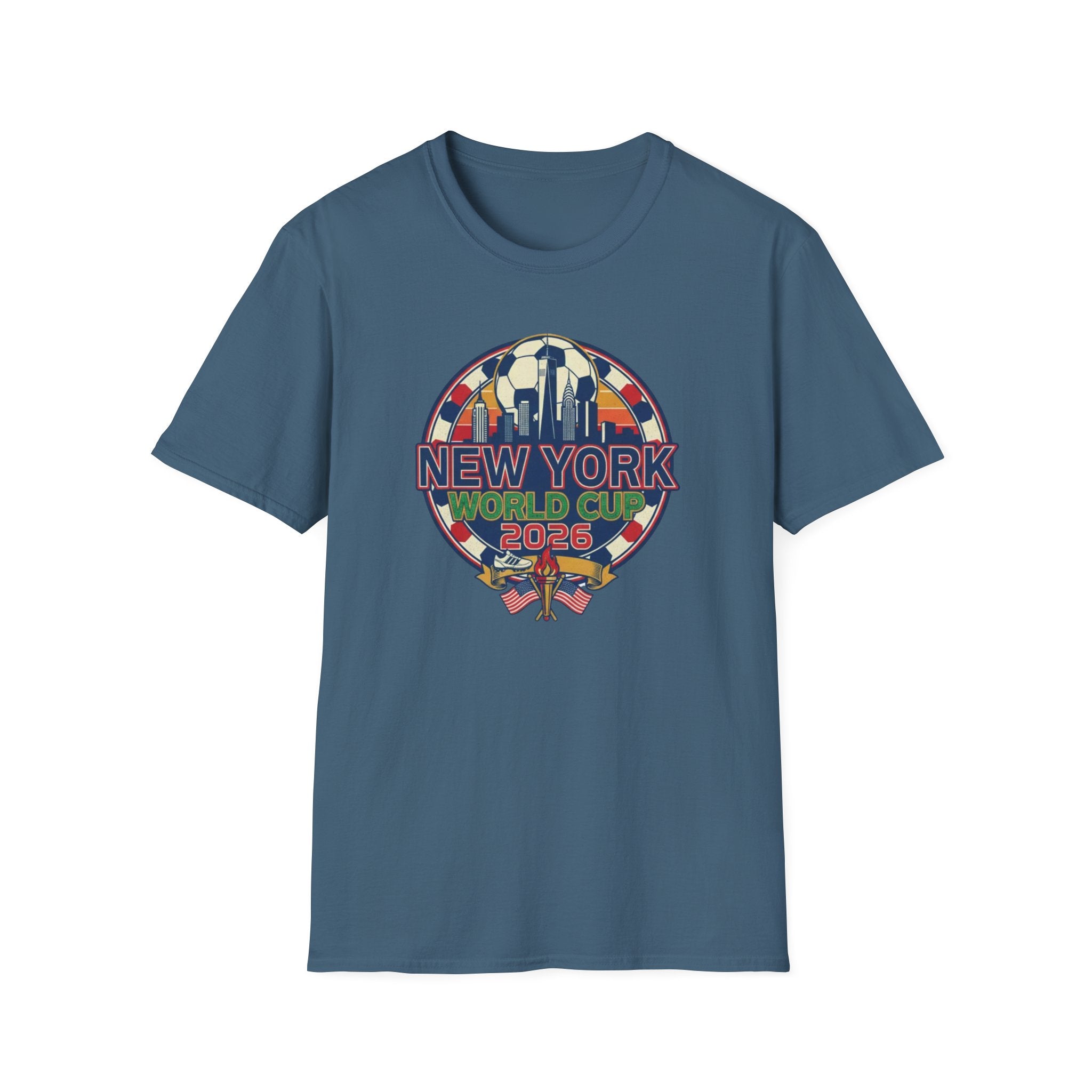 New York World Cup 2026 T-Shirt — Retro City Skyline Soccer Tee