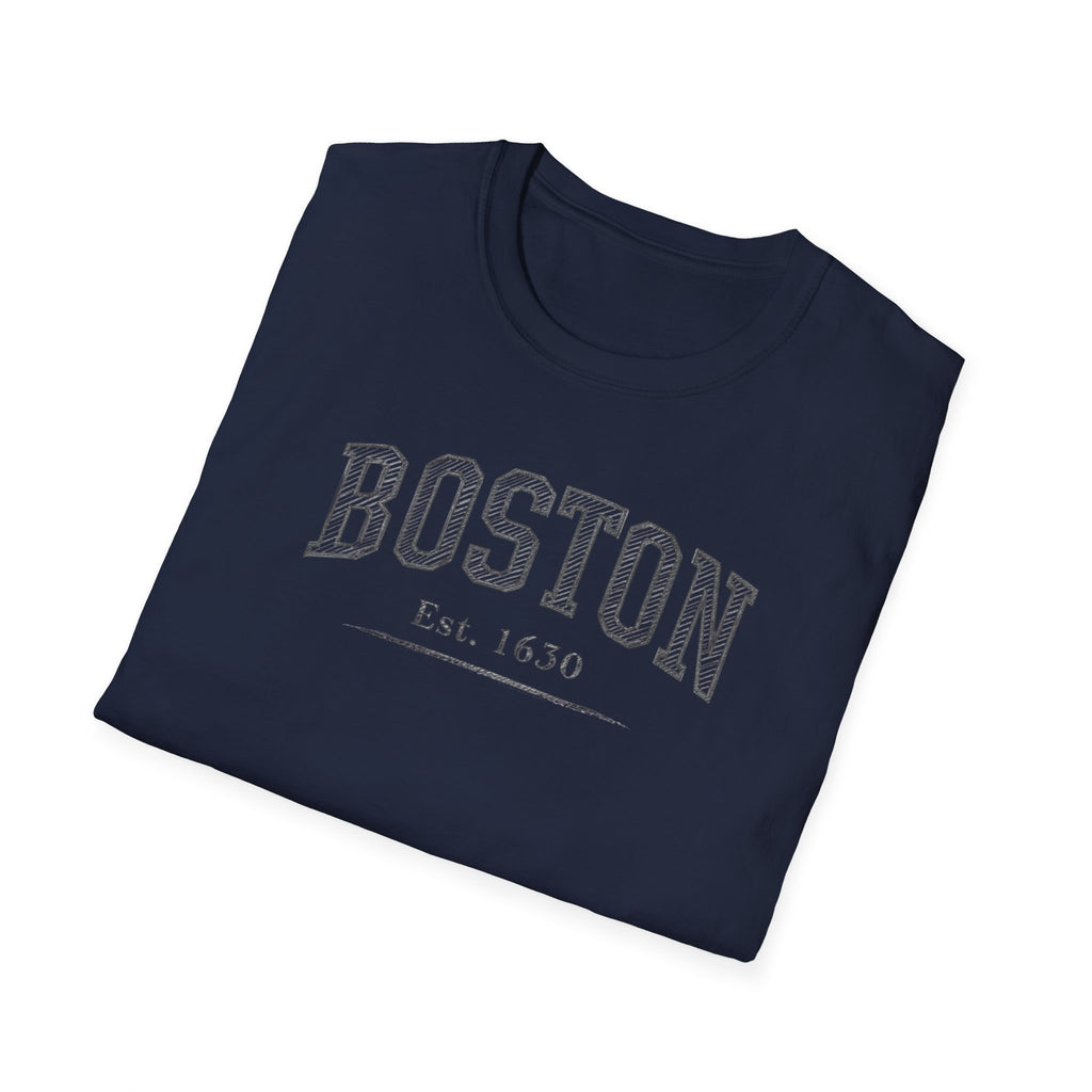 Boston Established 1630 T-Shirt — Vintage Collegiate City Tee