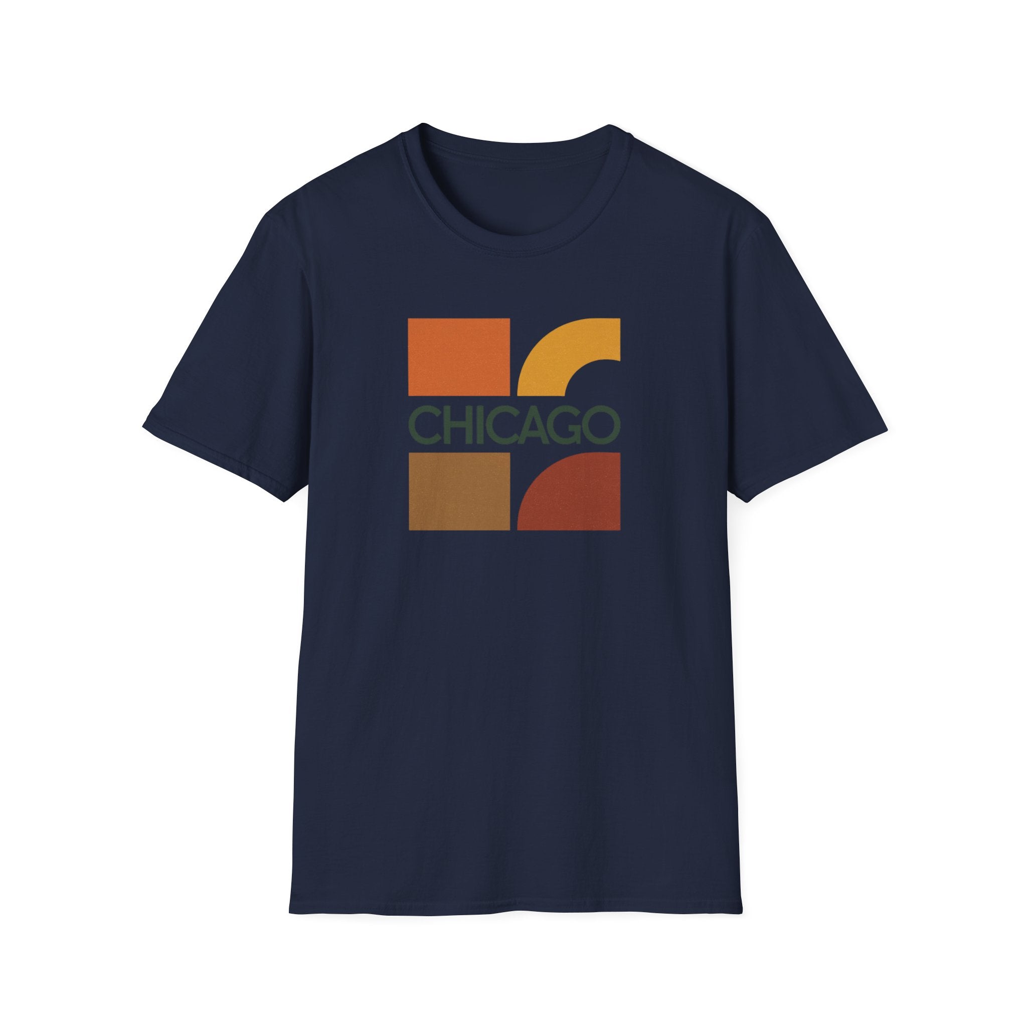 Retro Chicago Square Logo T-Shirt | Mid-Century City Design