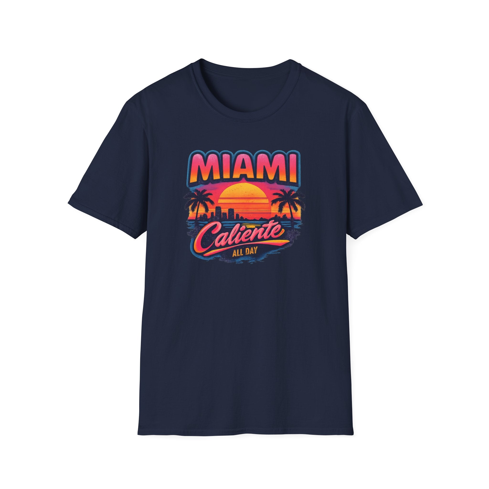 Miami Caliente Sunset T-Shirt — Vintage Palm Beach Vacation Tee