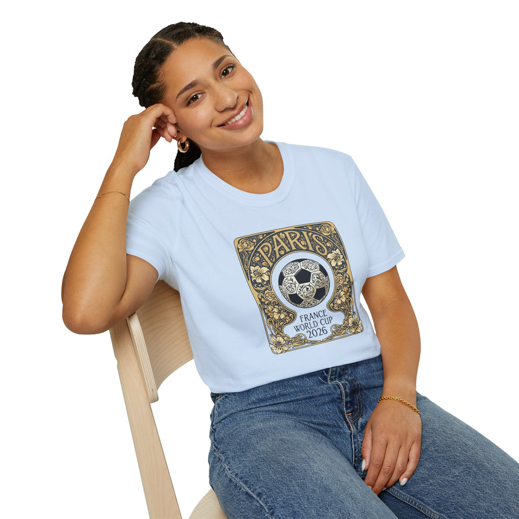 Paris 2026 World Cup Soccer T-Shirt — Retro Floral Football Design