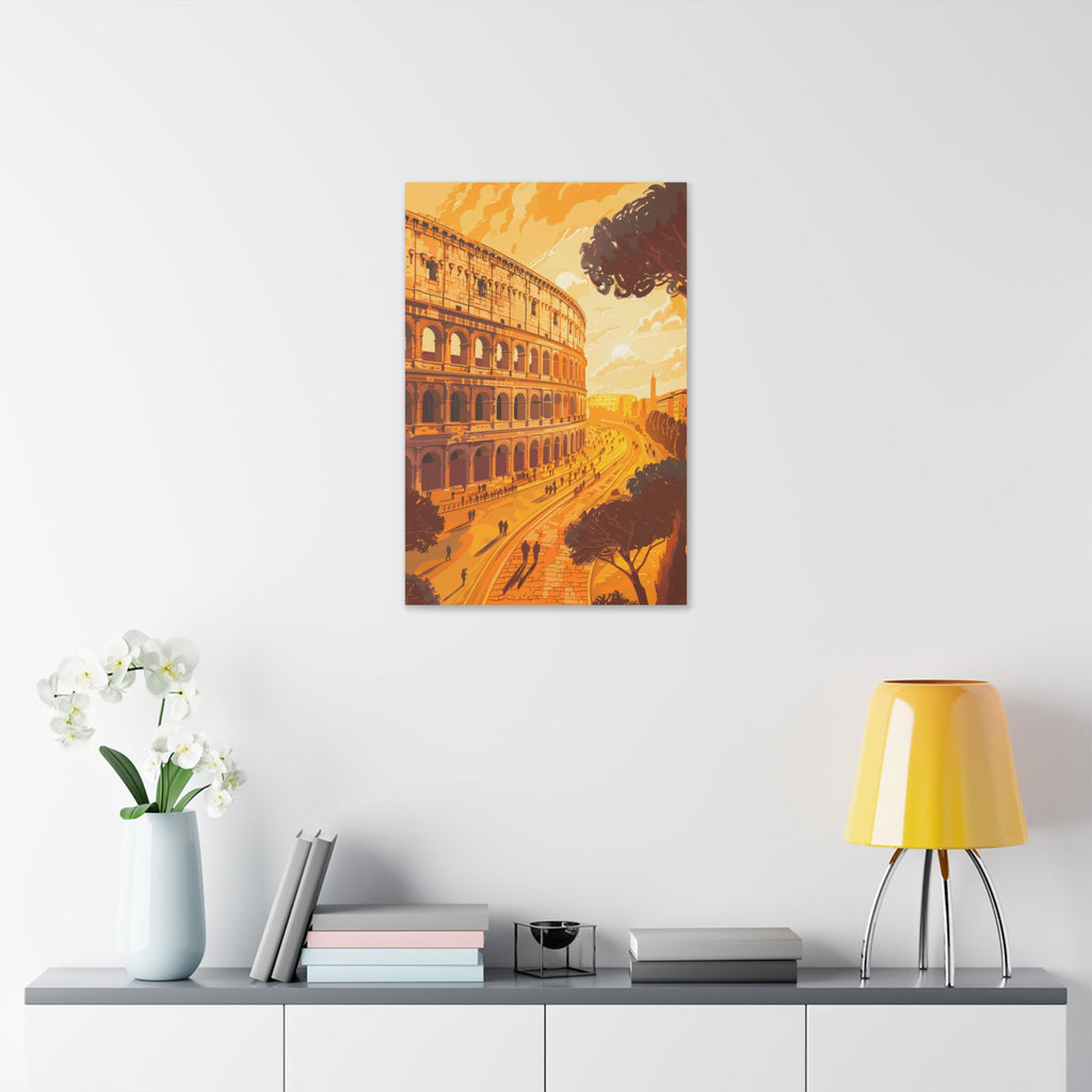 Colosseum Sunset Canvas Art — Rome Travel Wall Decor