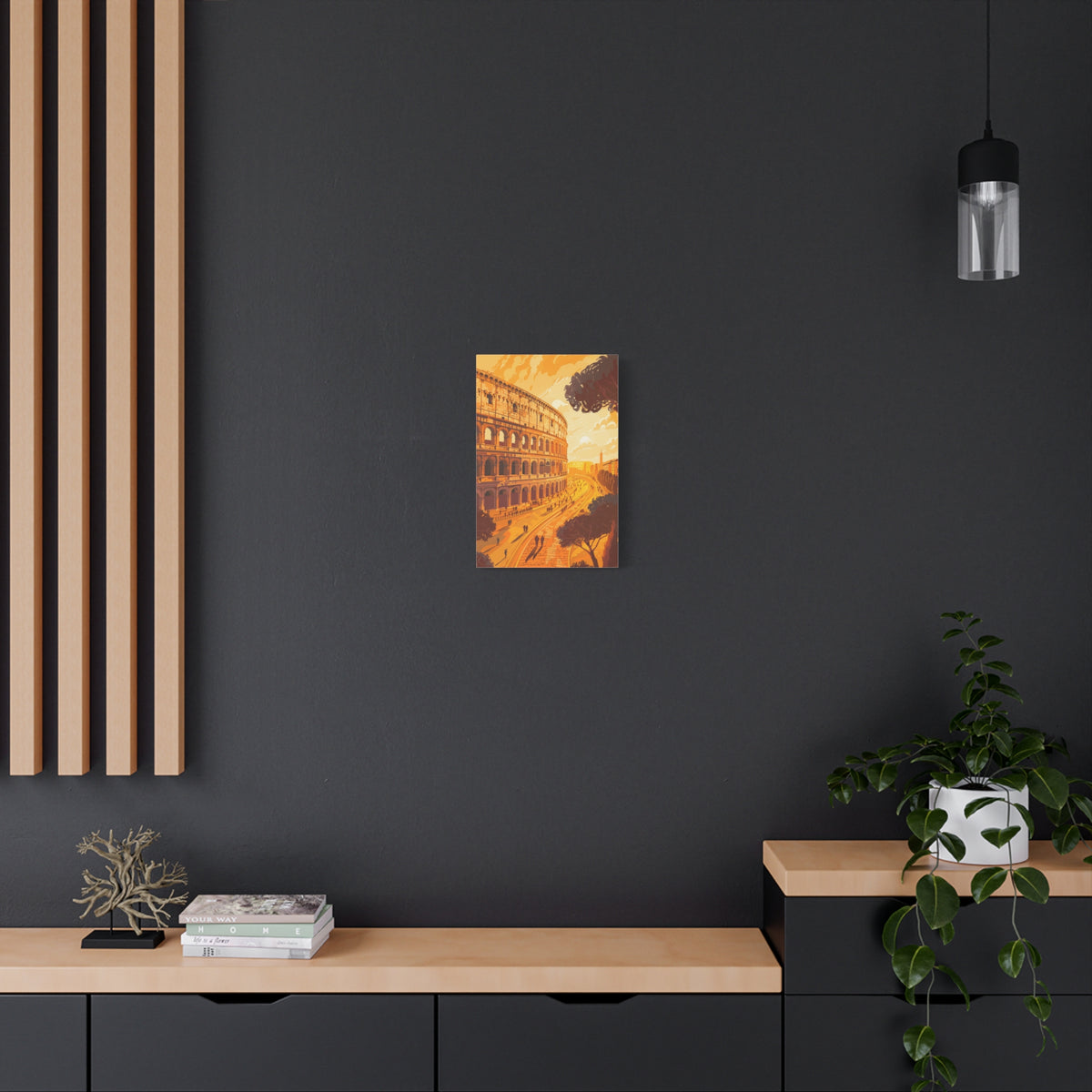 Colosseum Sunset Canvas Art — Rome Travel Wall Decor