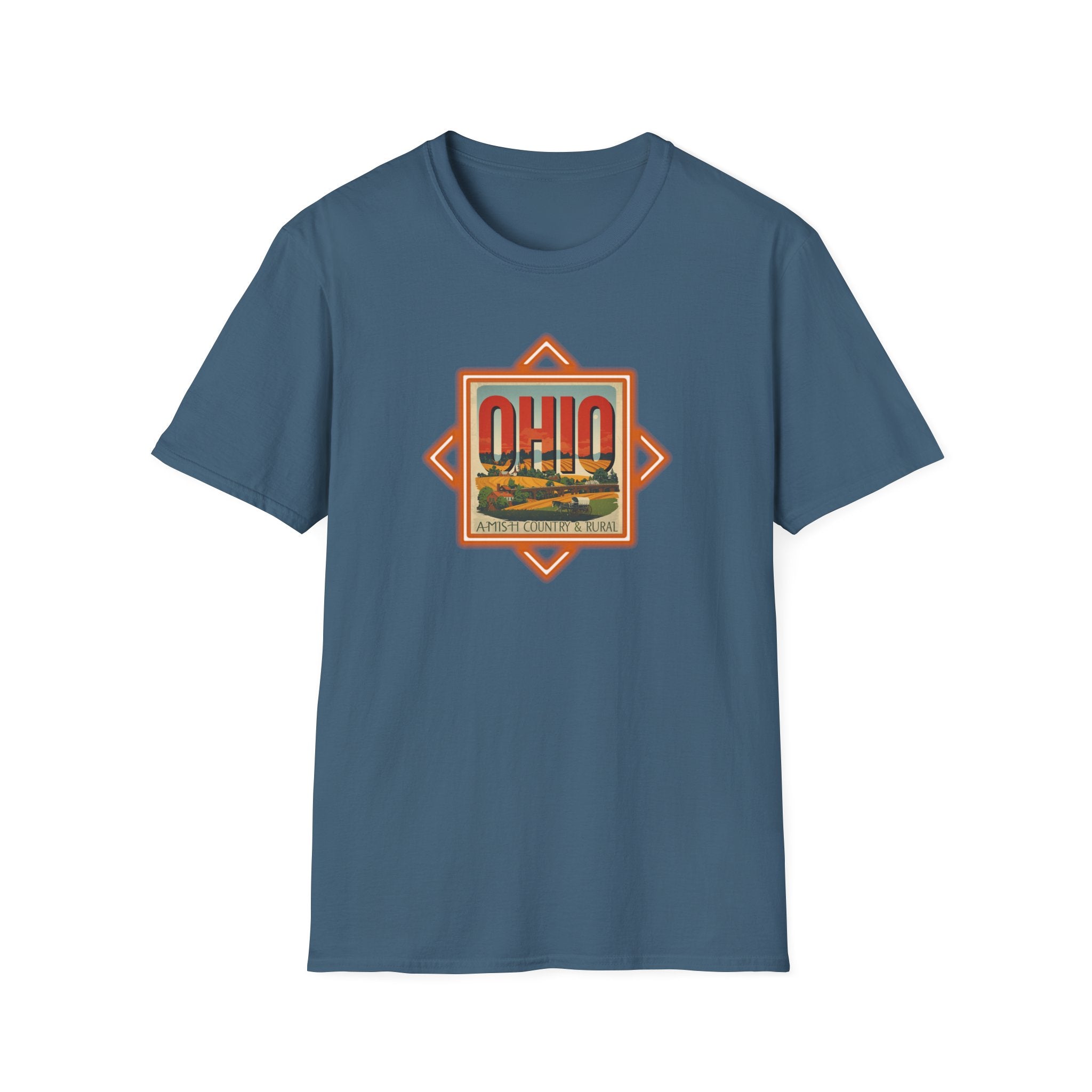 Ohio Vintage Travel Badge T-Shirt | Scenic State Skyline Tee