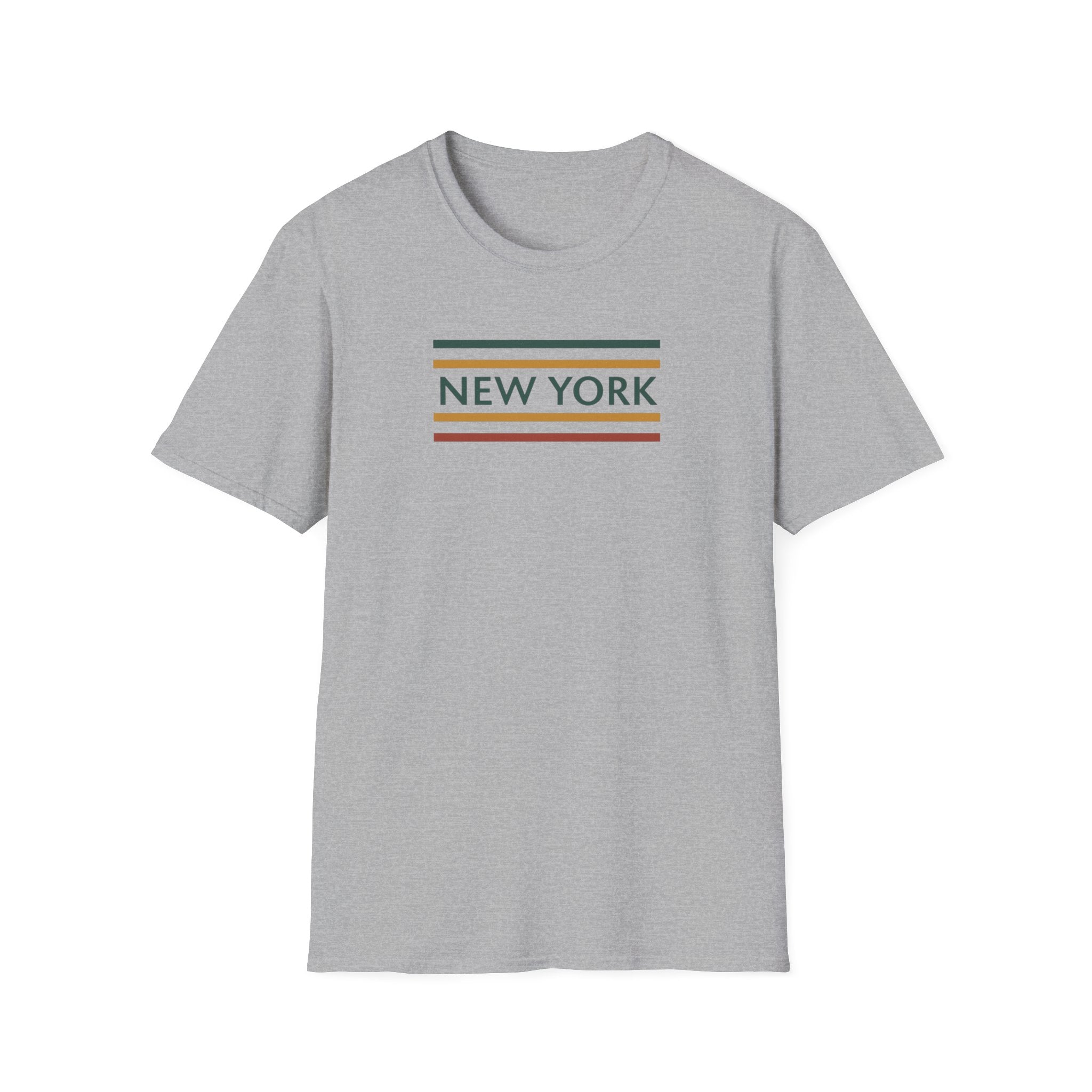 New York Striped Logo T-Shirt | Retro Lines City Design
