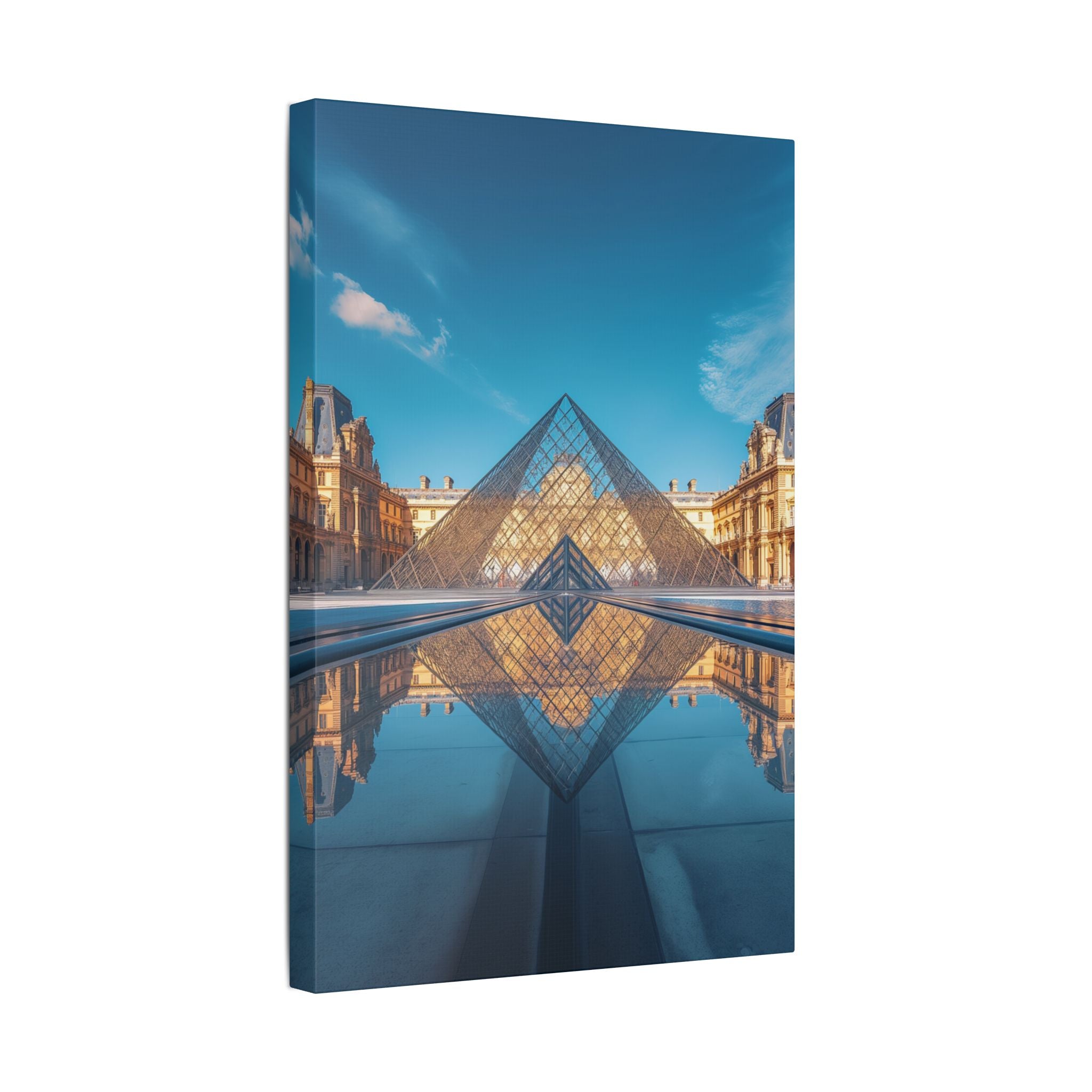 Louvre Glass Pyramid Canvas Print — Paris Travel Wall Art