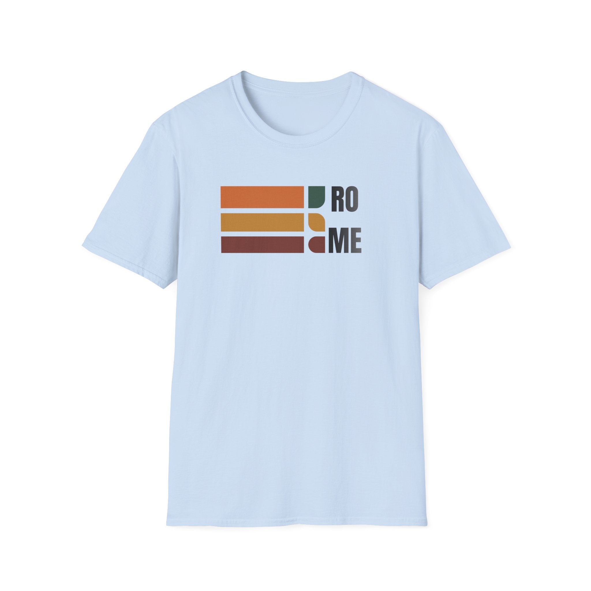 Rome Retro Stripes T-Shirt | Vintage Color Block Typography