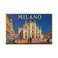 Milano Duomo Travel Canvas Print – Vintage Italian Poster Wall Art