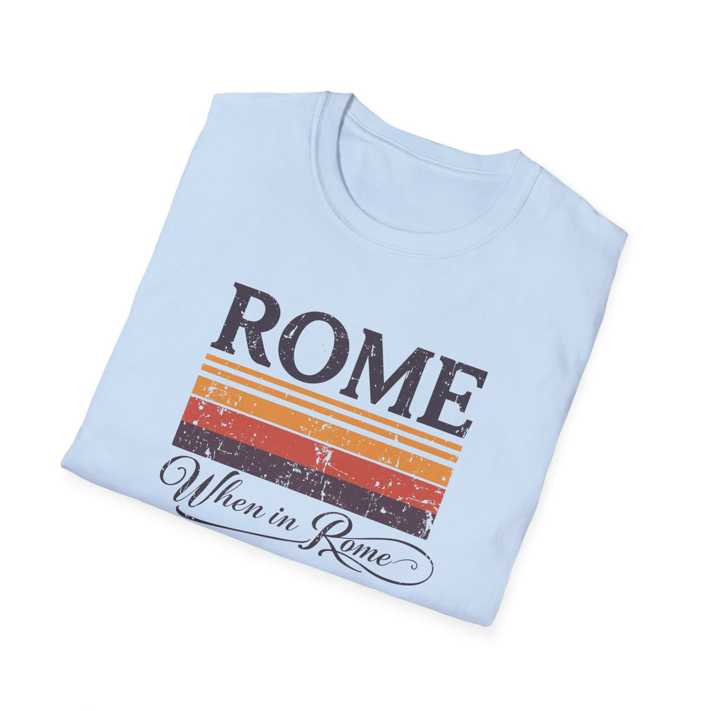Rome Vintage Stripes T-Shirt — "When in Rome" Travel Tee