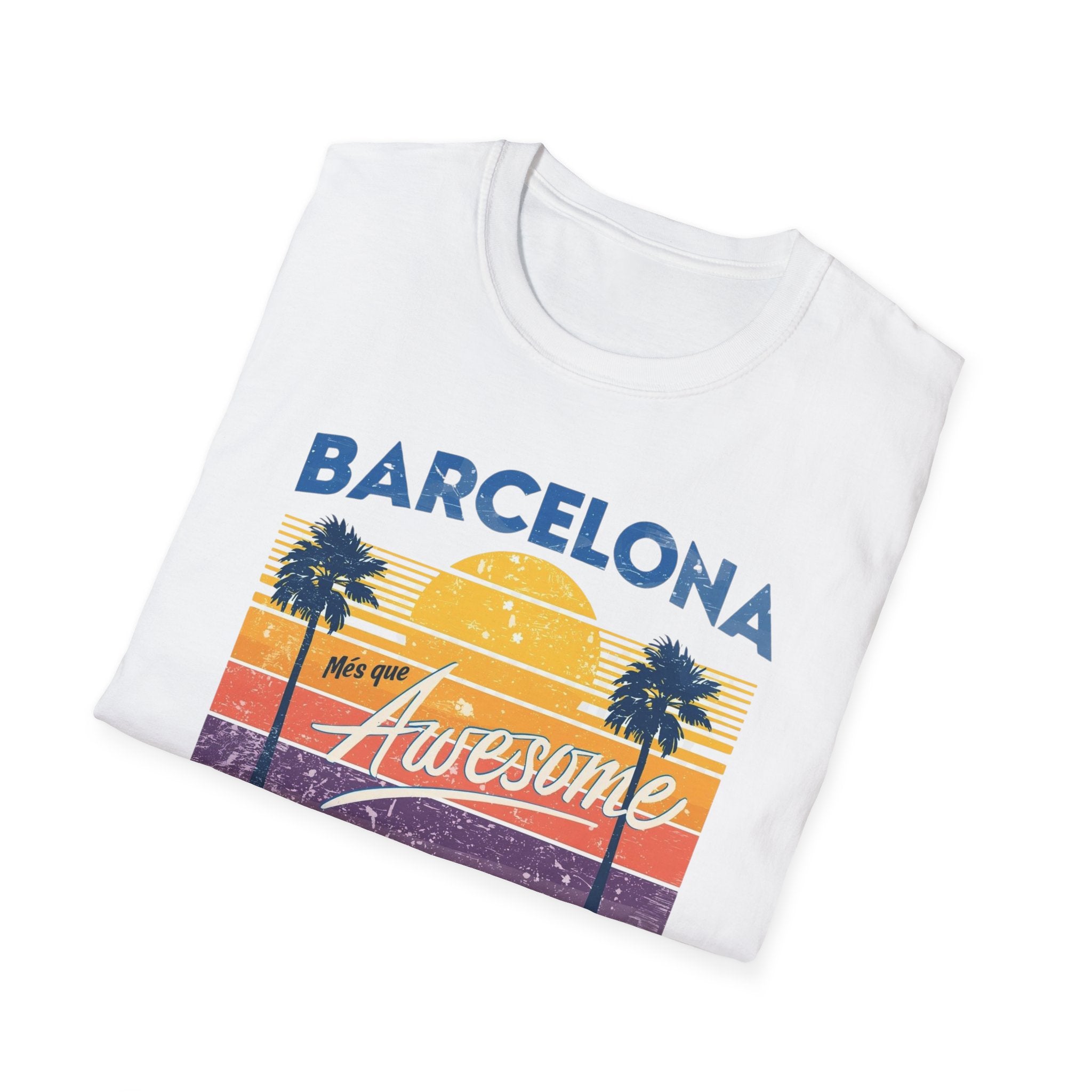 Barcelona Awesome Retro Sunset T-Shirt