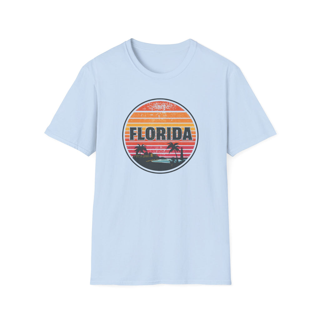 Florida Retro Sunset T-Shirt — Vintage Palm Beach Vacation Tee