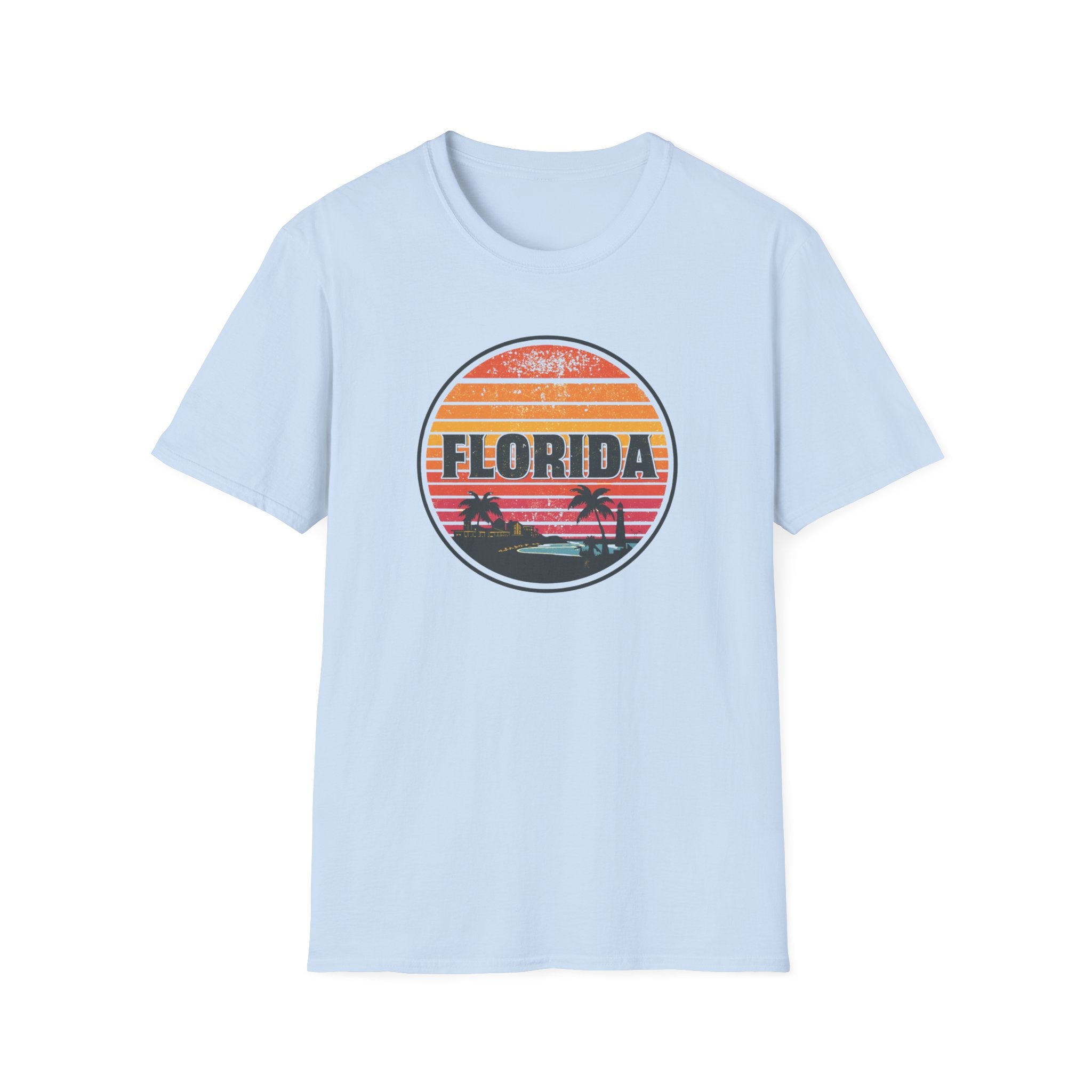 Florida Retro Sunset T-Shirt — Vintage Palm Beach Vacation Tee