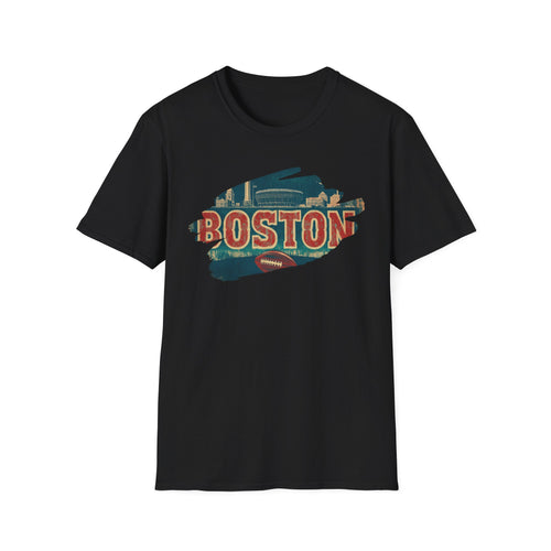 Boston Retro Brushstroke T-Shirt | City Skyline, Vintage Text
