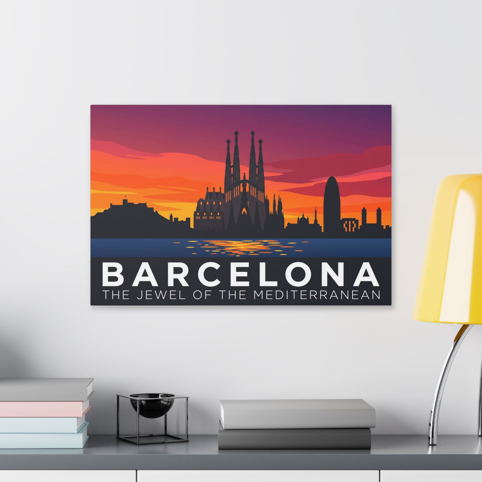 Barcelona Sunset Canvas Print — The Jewel of the Mediterranean