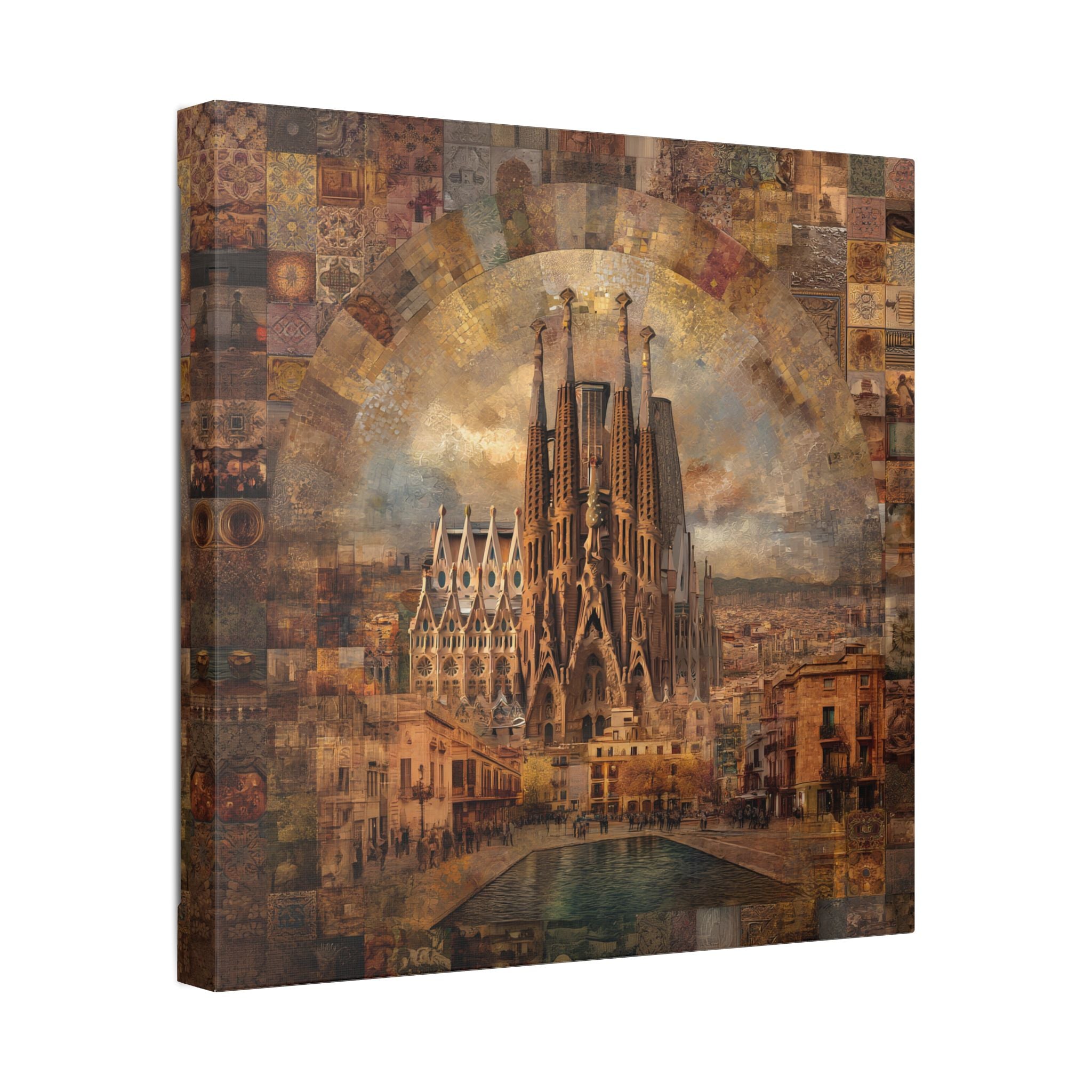 Sagrada Família Mosaic Stretched Canvas Wall Art