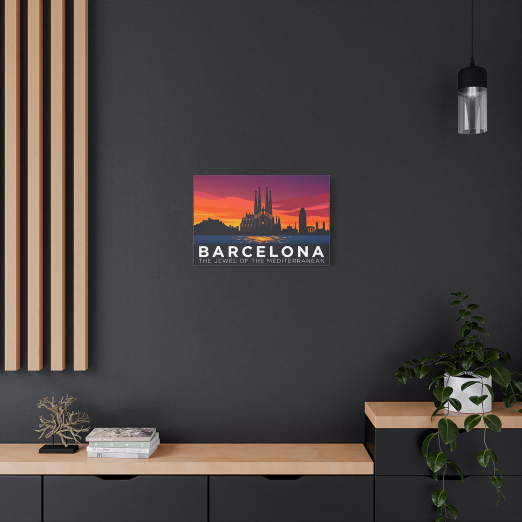 Barcelona Sunset Canvas Print — The Jewel of the Mediterranean