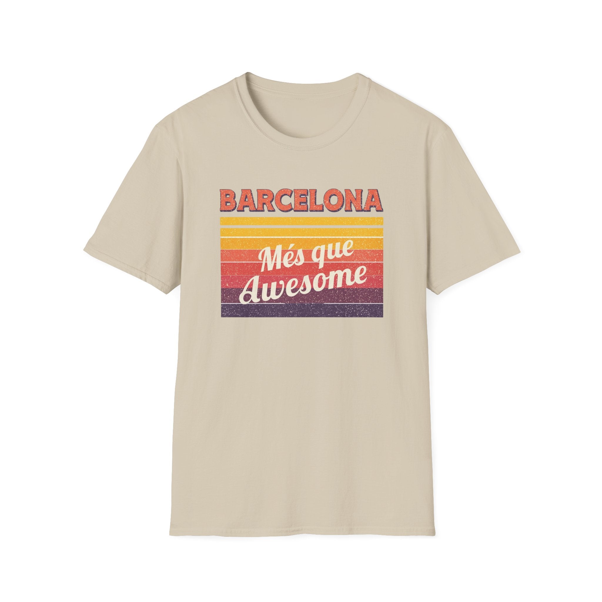 Barcelona "Més que Awesome" Retro Stripe T-Shirt